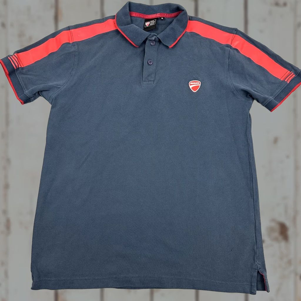 Vintage Ducati Polo Shirt Mens Small Blue Solid Logo Embroidered Short Sleeve Button Collar Polo Shirt Racing Motorcycle 90s? Size US S / EU 44-46 / 1 - 1 Thumbnail