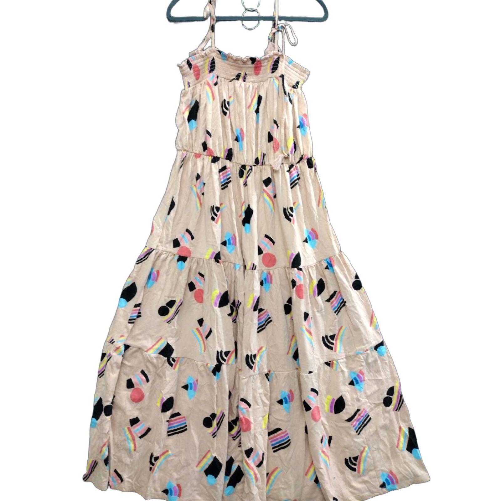 Pinko PINK Dress Adult L Pink Multicolor Sleeveless A-Line Abstract Rainbow Geometric Print Graphic Print Size L / US 10 / IT 46 - 1 Thumbnail