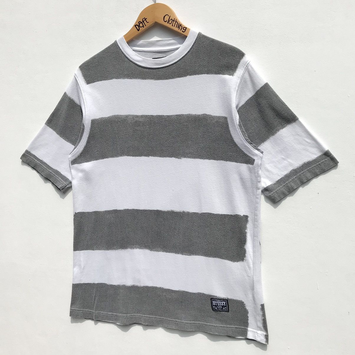 Stussy × Vintage 💥Distressed💥Stussy Stripe Work Wear Shirt Stussy Skatebords Size US S / EU 44-46 / 1 - 3 Thumbnail