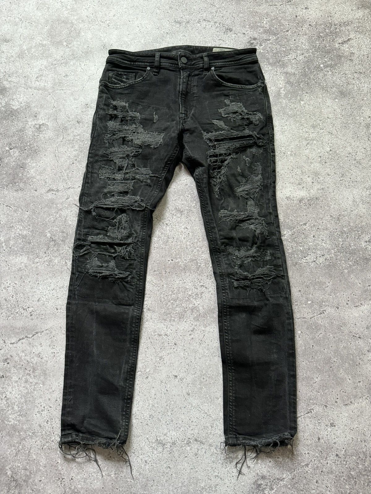Diesel Diesel Distressed Jeans Denim Dark Gray Rick Owen’s Style Size US 31 - 1 Thumbnail