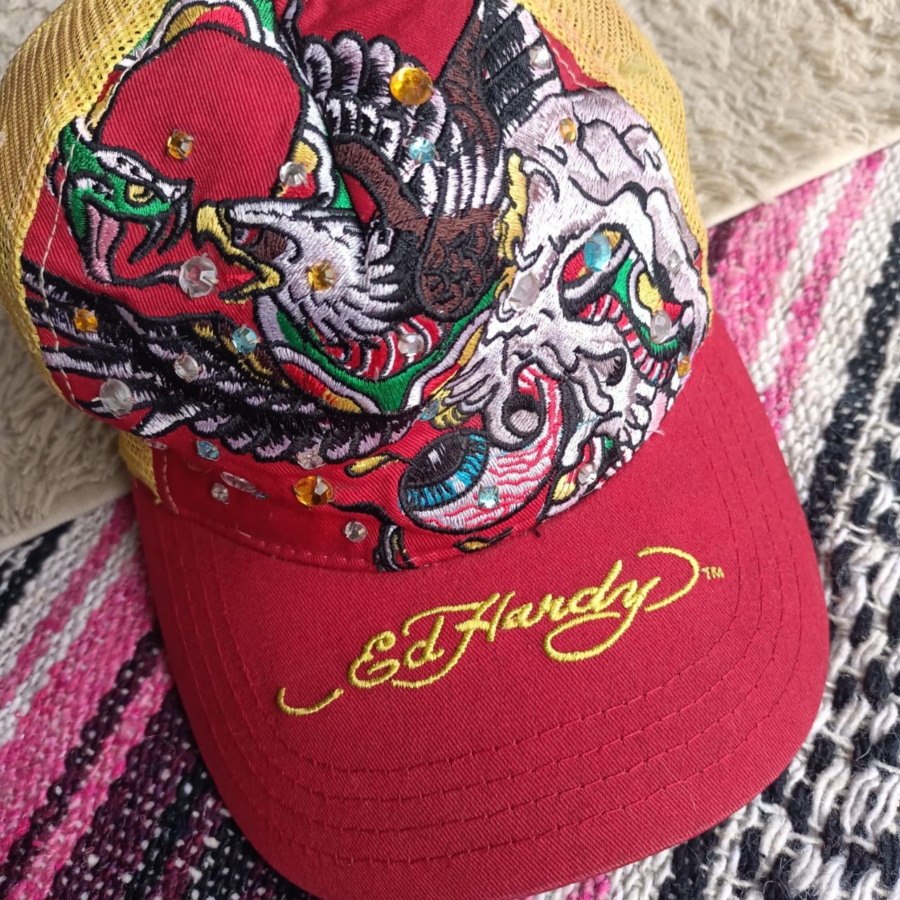 Ed Hardy Ed hardy skull eagle snake embroidery rhinestone hats Size ONE SIZE - 2 Thumbnail