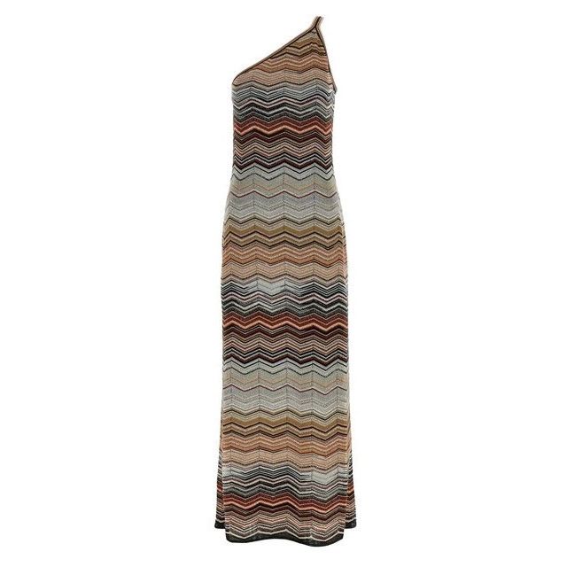 MISSONI One-shoulder Multicolor Dress New (Women's size:IT 4