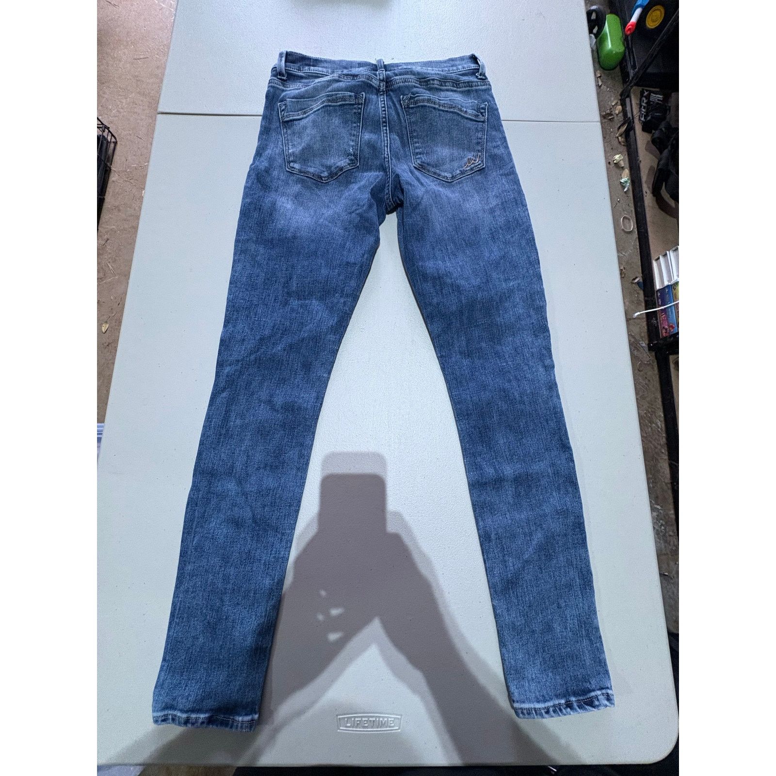 Express Express Jeans Women’s 4R Legging Mid Rise Distressed Skinny Size 27" / US 4 / IT 40 - 3 Thumbnail