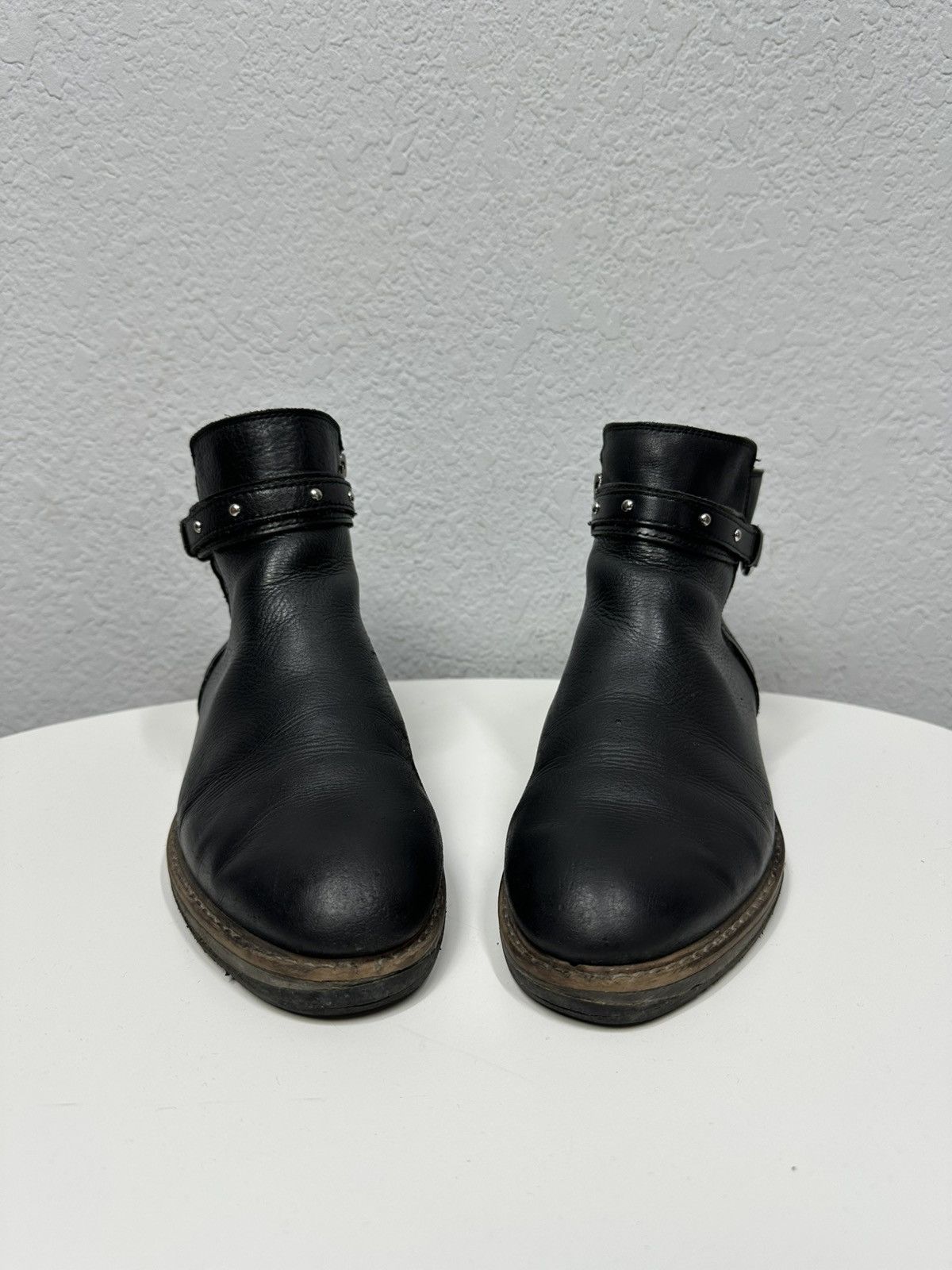 If Six Was Nine AS 98 Vibe Artisan Black Leather Side Zip Ankle Biker Boots Size US 10 / EU 43 - 5 Thumbnail