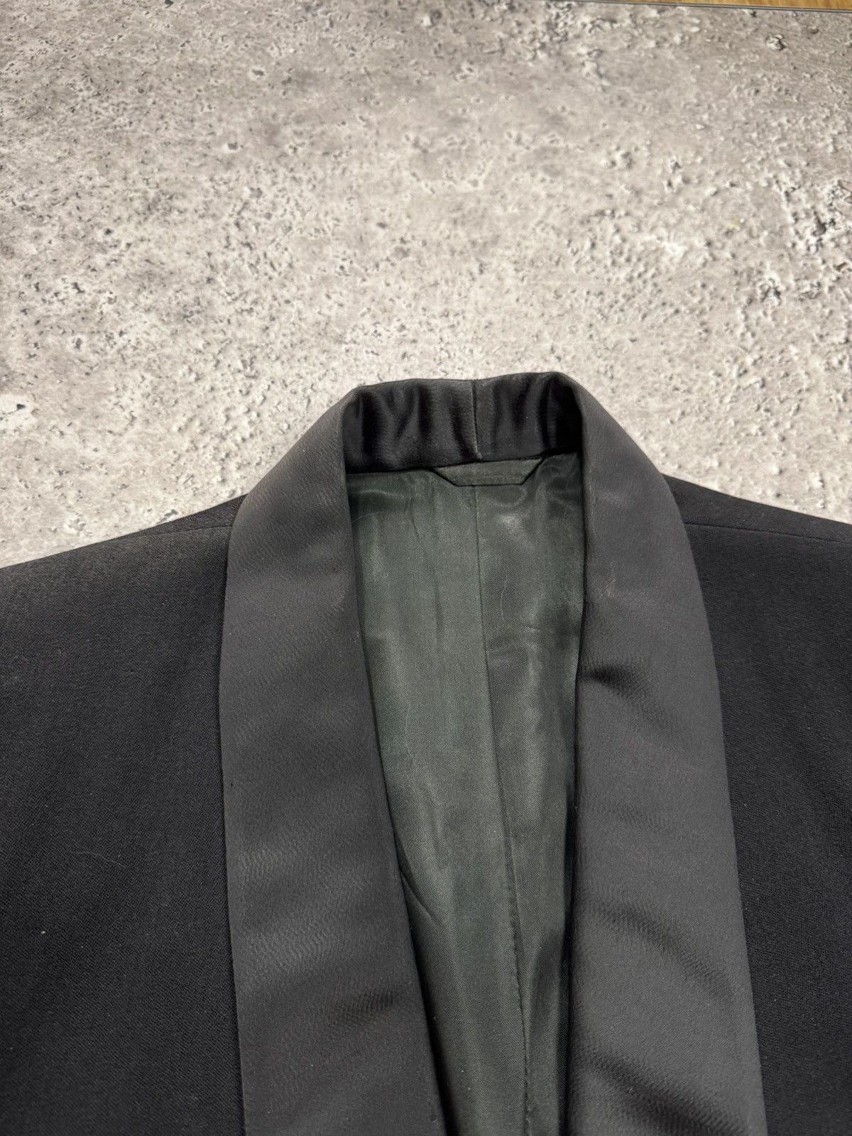 Other Vintage Black Tuxedo Blazer One Button Leather Shawl Collar Size 36R - 8 Thumbnail