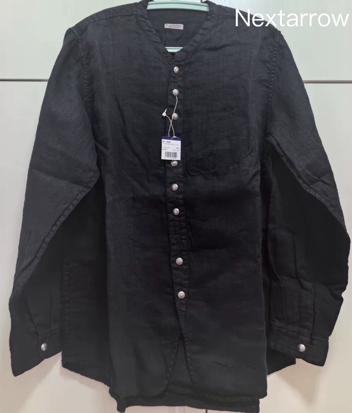 Kapital Kapital silver button loose linen herringbone shirt Size US M / EU 48-50 / 2 - 1 Thumbnail