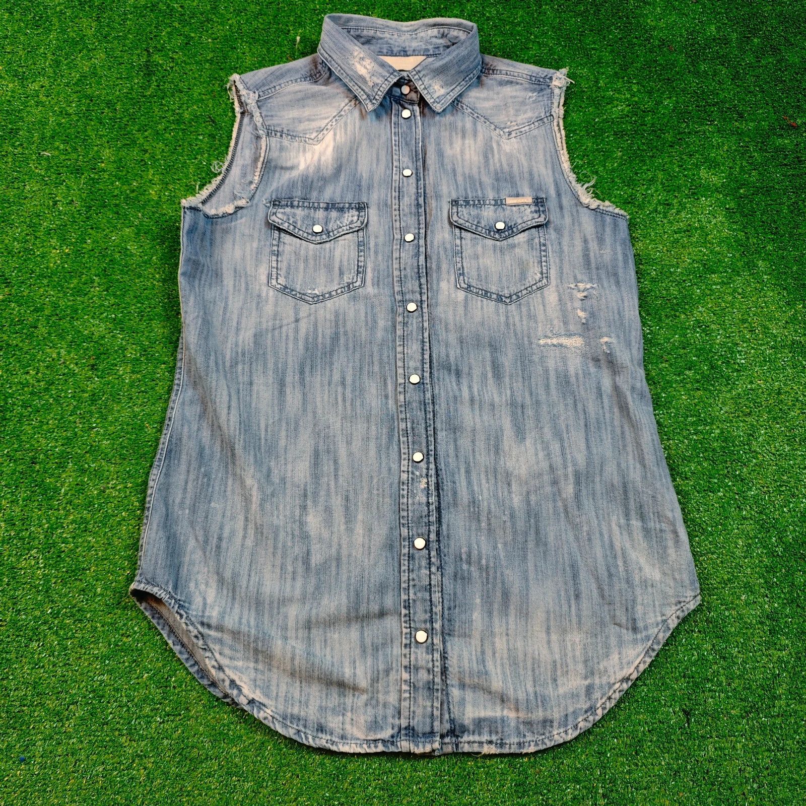 Diesel Diesel Denim Jacket vest womens XS pearl snap collared Size XS / US 0-2 / IT 36-38 - 1 Thumbnail