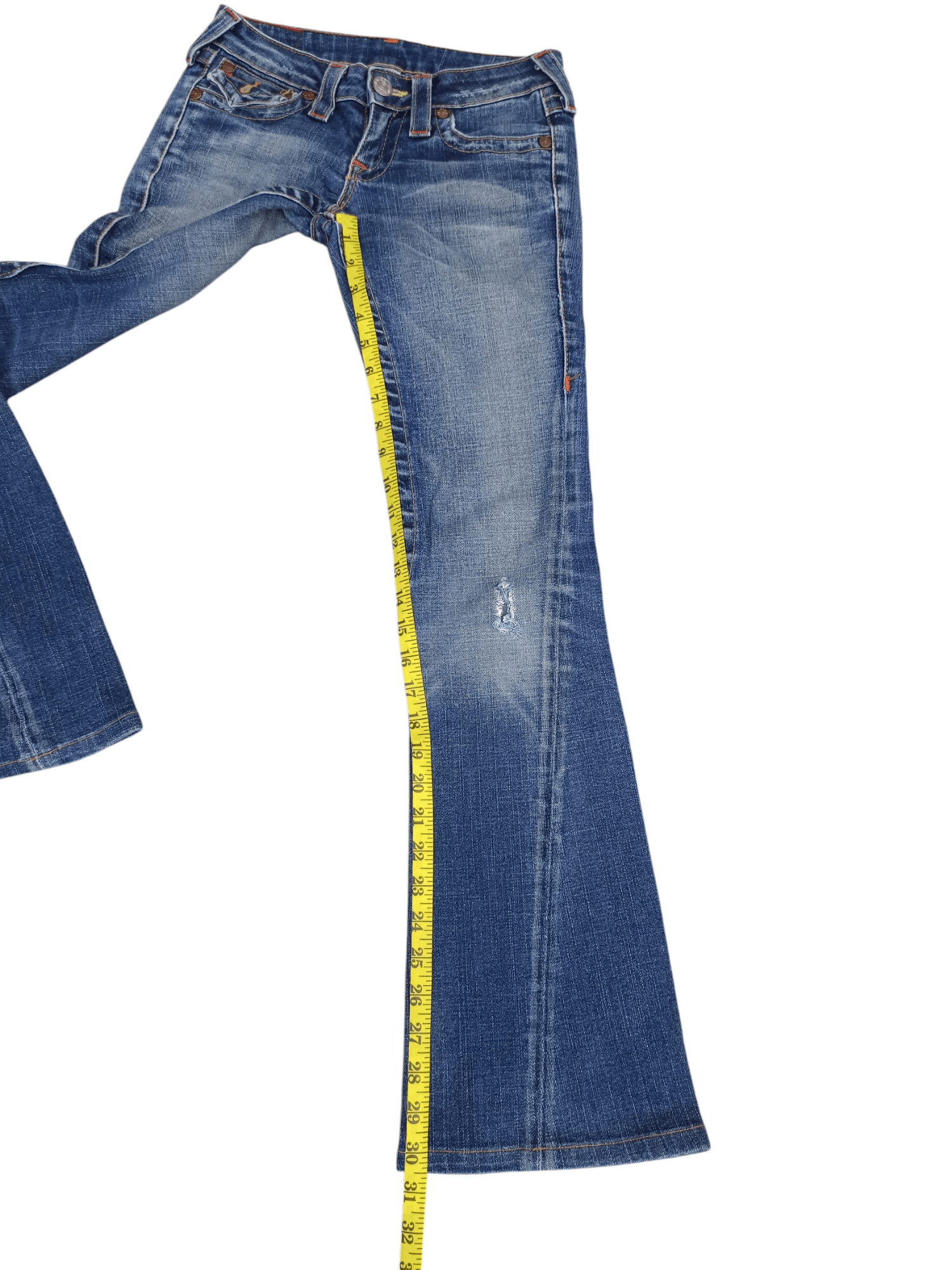 True Religion True Religion Low Rise Distressed Flare Jeans Size 25" / US 0 / IT 36 - 24 Thumbnail
