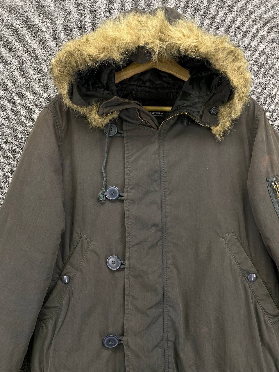 Alpha Industries Vintage Alpha Industries Faux Fur Hoodie Long Jacket Size L / US 10 / IT 46 - 6 Thumbnail