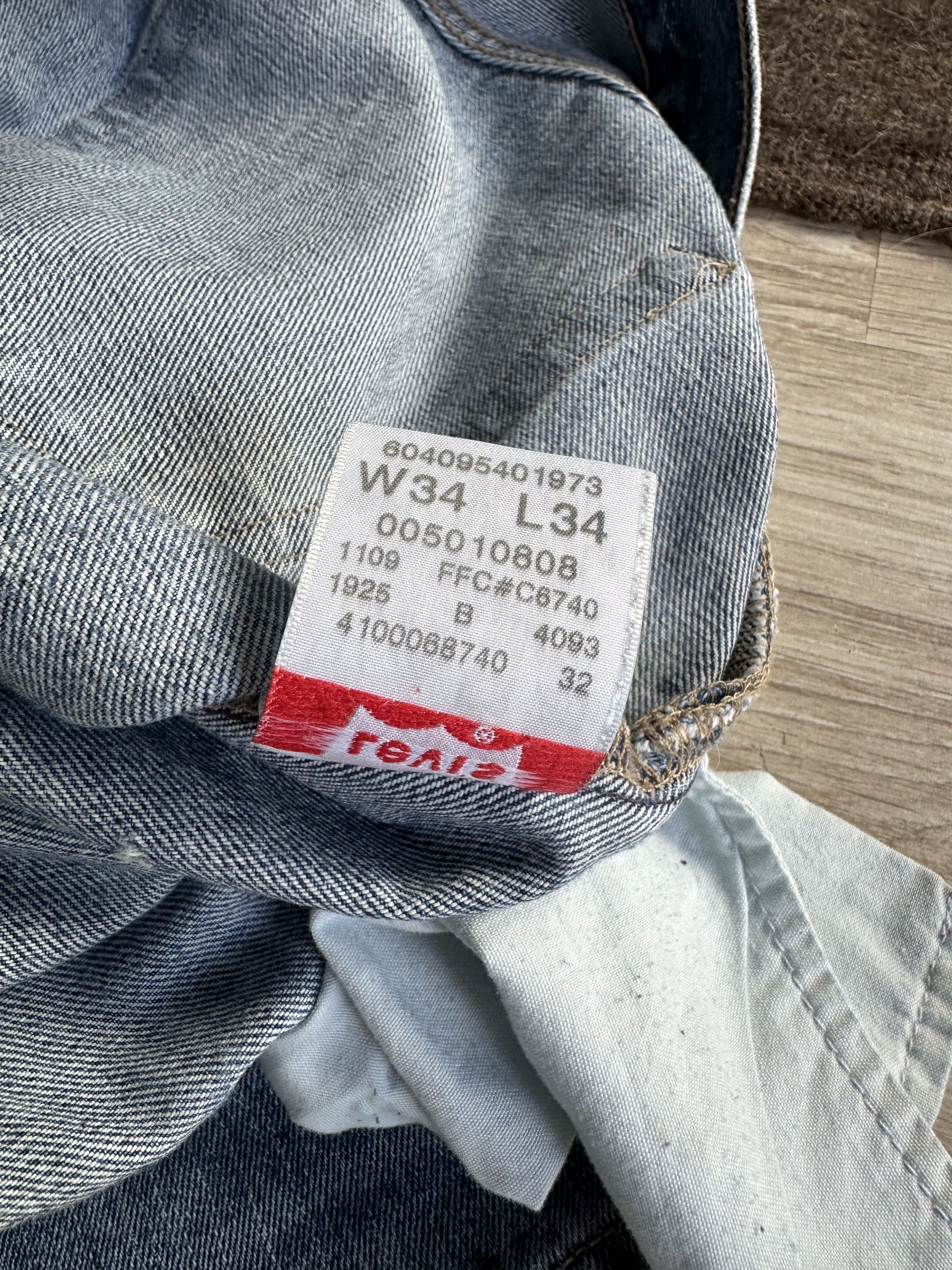 Jean Levis 501 Vintage Distressed Denim Jeans 7268AC Size US 34 / EU 50 - 5 Thumbnail