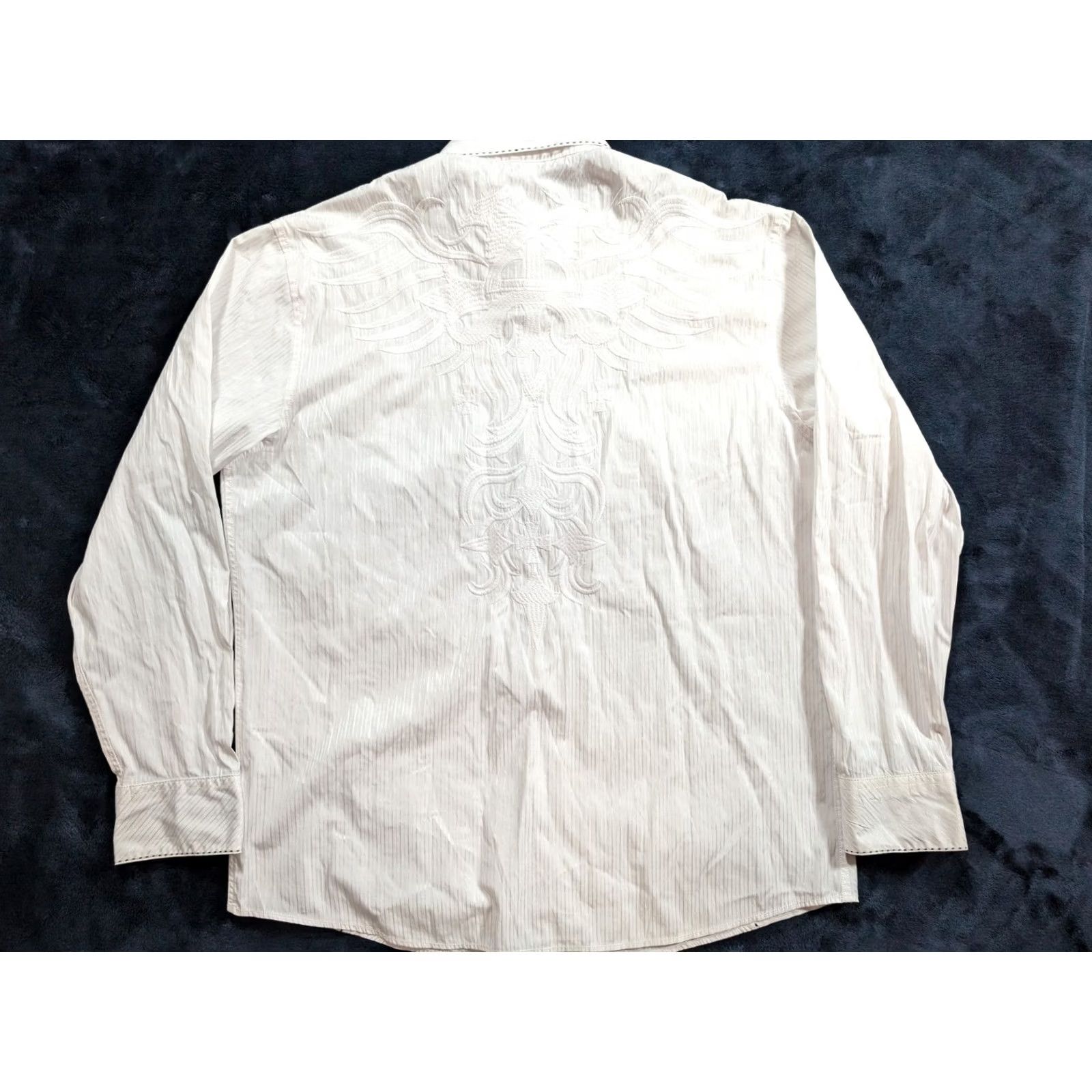 Roar Roar Button-Up Shirt White Men's XXL Refined Embroidered Long Sleeve Collared Shirt Size US XXL / EU 58 / 5 - 7 Thumbnail
