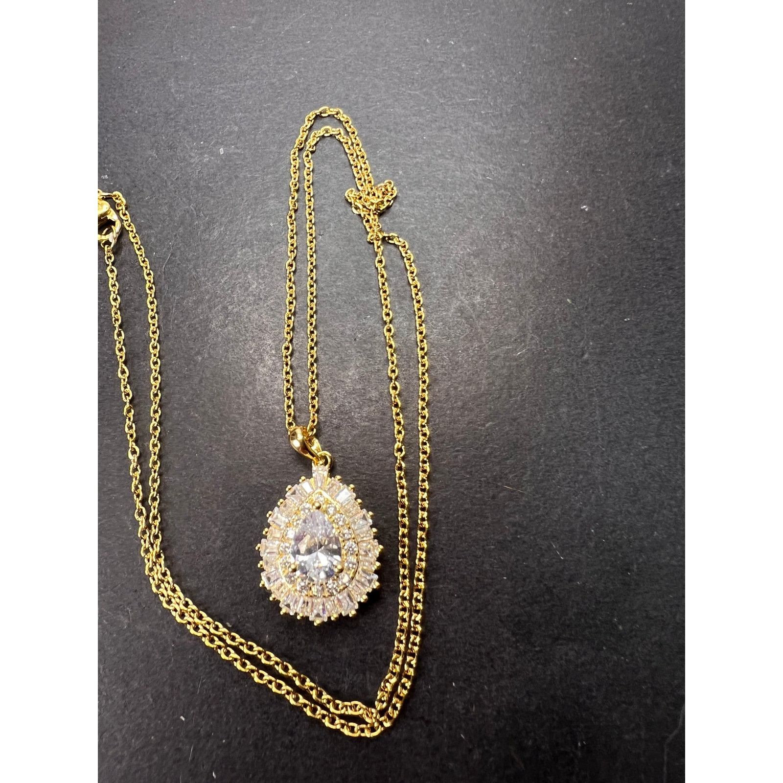 Other CZ ygp over 925 pendant with ygp over stainless steel chain Size ONE SIZE - 5 Thumbnail