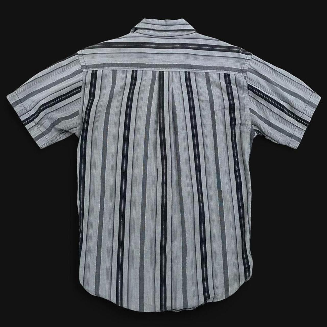 Emporio Armani Vintage 90s Emporio Armani Striped Short Sleeve Button Up Size US M / EU 48-50 / 2 - 2 Thumbnail