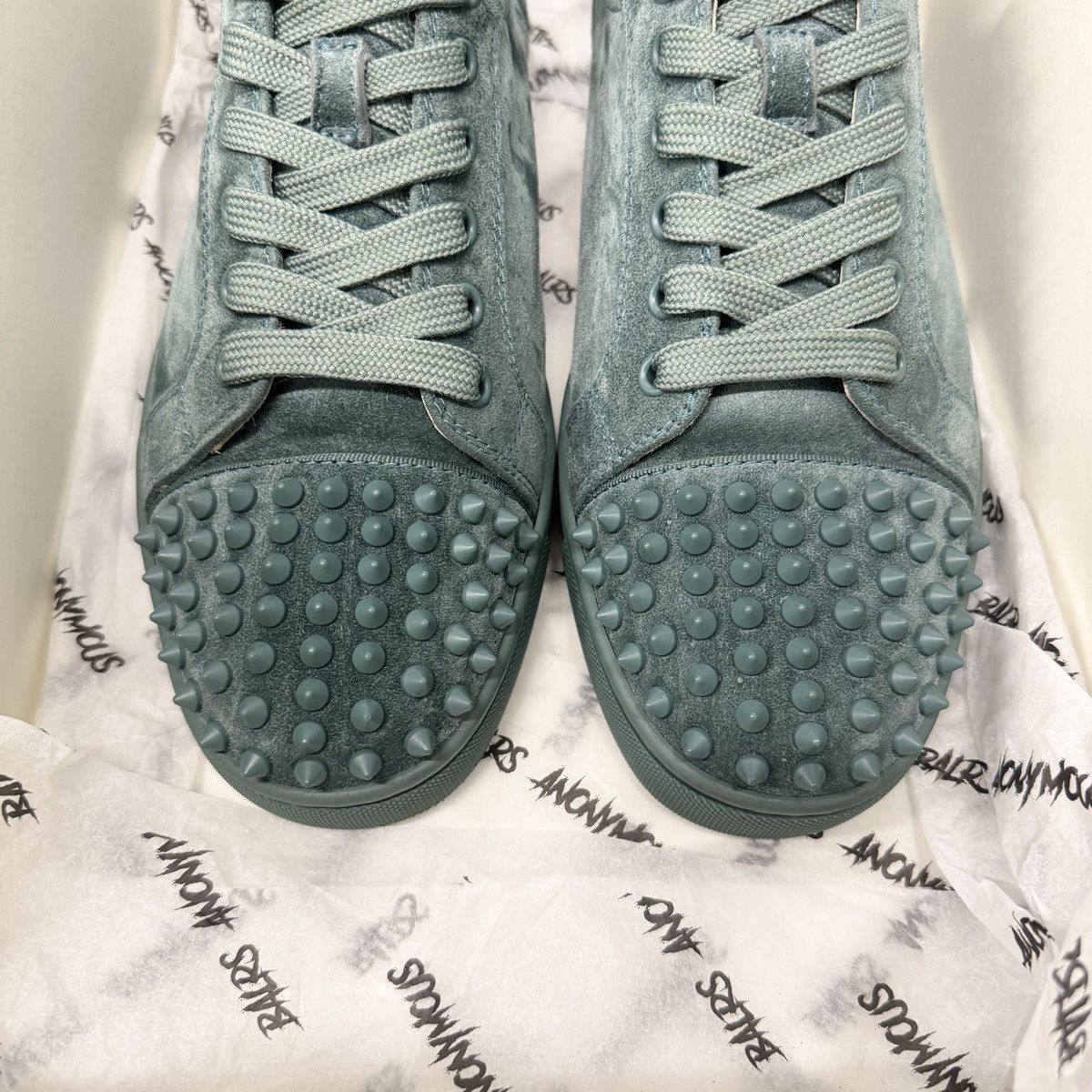 Christian Louboutin Christian Louboutin Louis Junior Spike Trainer Teal RRP £795 Size US 8.5 / EU 41-42 - 3 Thumbnail