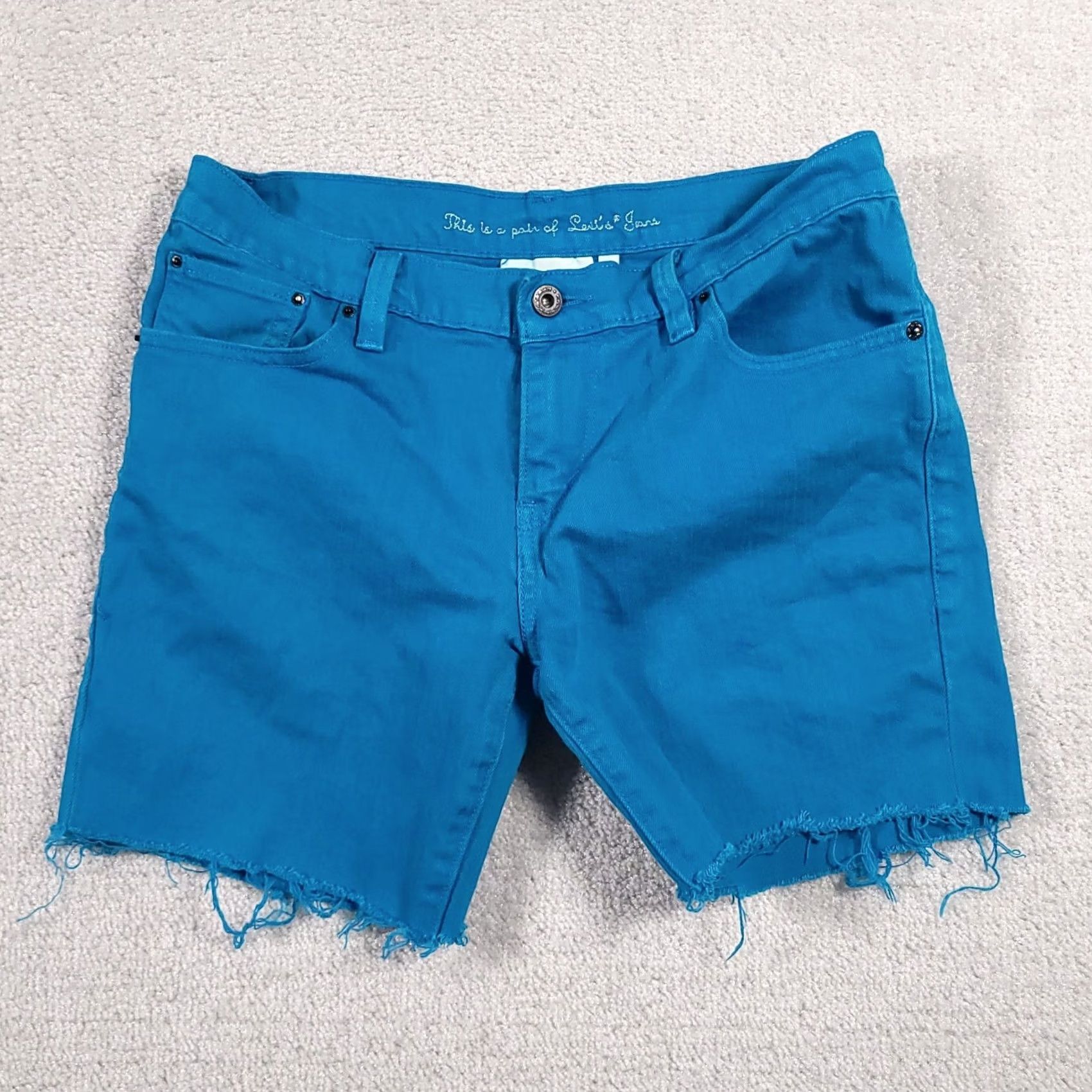 Levi's VINTAGE Levi’s Jean Shorts Cutoff Women's 4 Denim Blue Dyed Low Rise Stretch Size 27" / US 4 / IT 40 - 2 Thumbnail