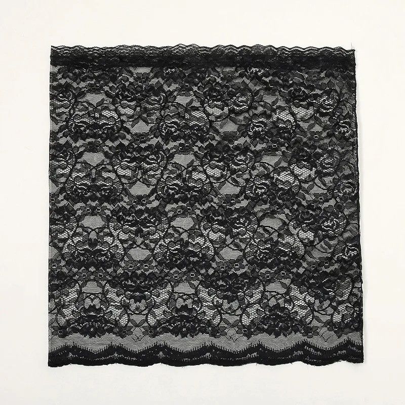 Vintage Black Flower Lace Scarf 🌺🧣 Size ONE SIZE - 3 Thumbnail
