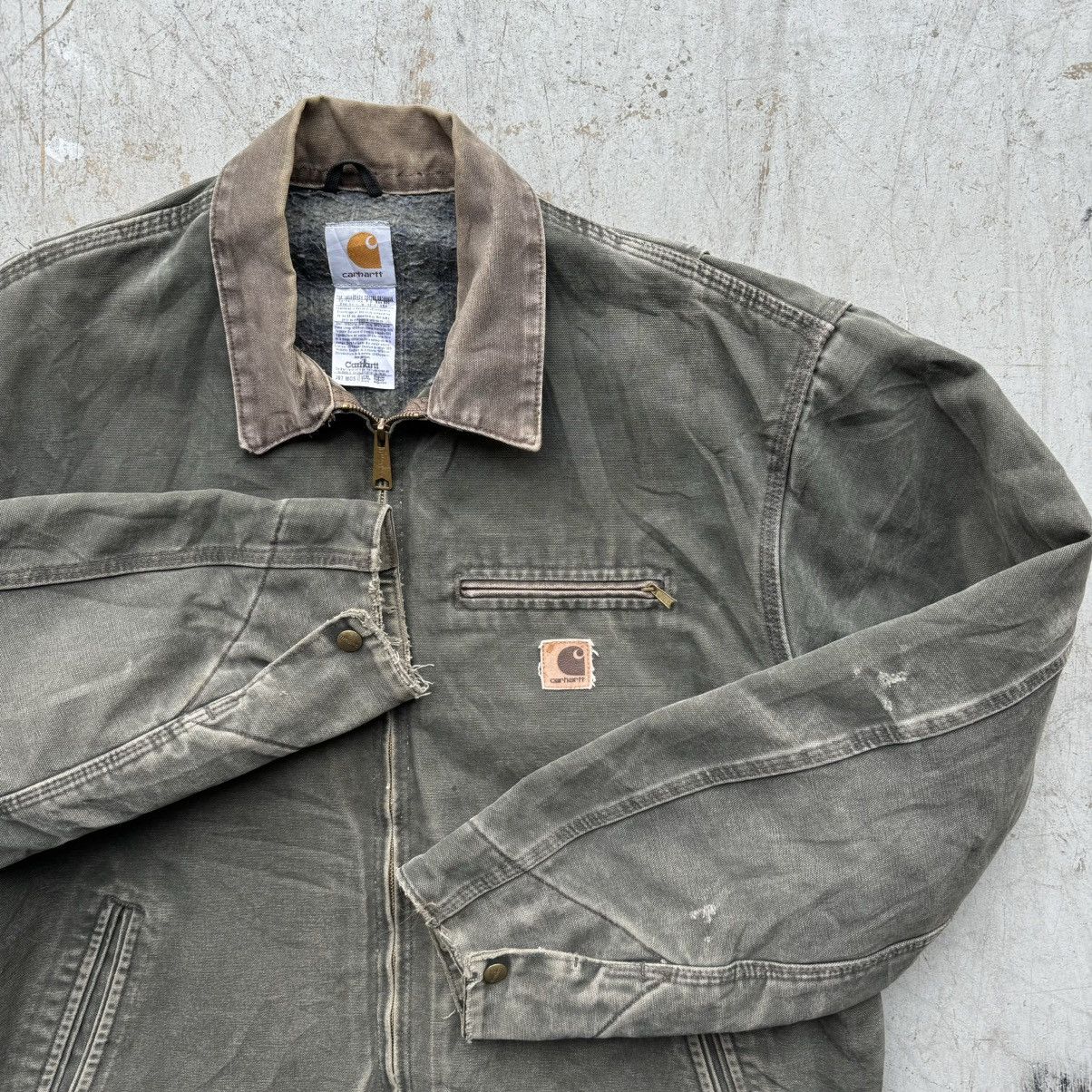 Carhartt × Vintage Faded Moss Green Vintage Carhartt Detroit Jacket J97 MOS Size US XL / EU 56 / 4 - 3 Thumbnail