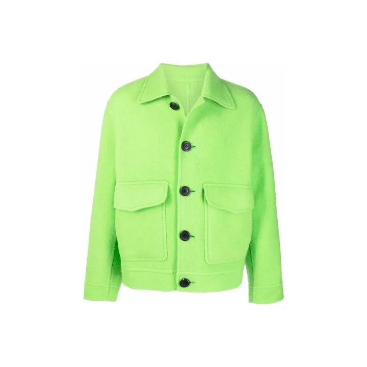 AMI AMIPARIS Green Slim Fit Buttoned Jacket 0079 Size US L / EU 52-54 / 3 - 1 Thumbnail