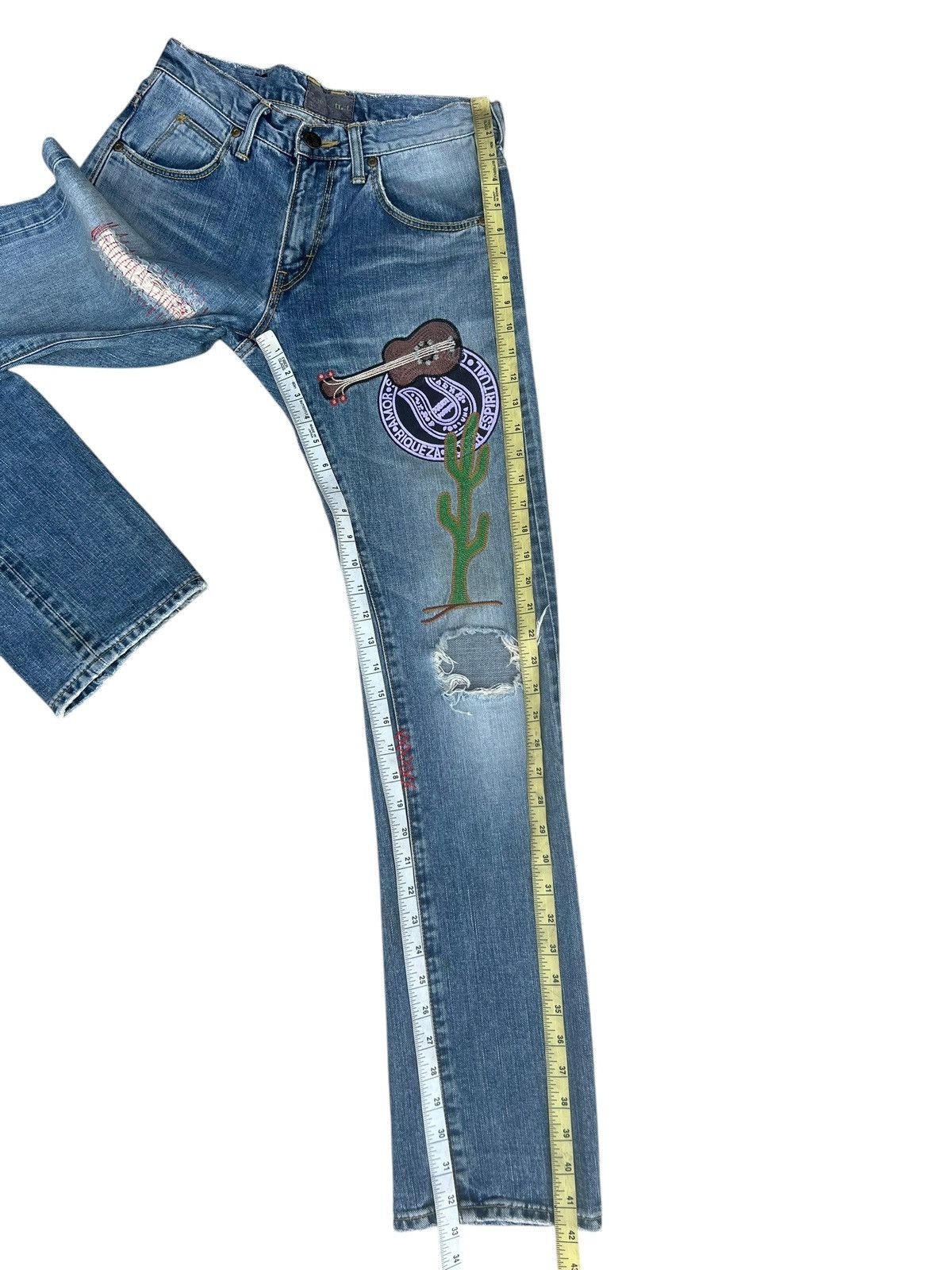 Lee Lee X TMT Japan Distress Embroidery Denim Selvedge Jeans Size US 29 - 4 Thumbnail