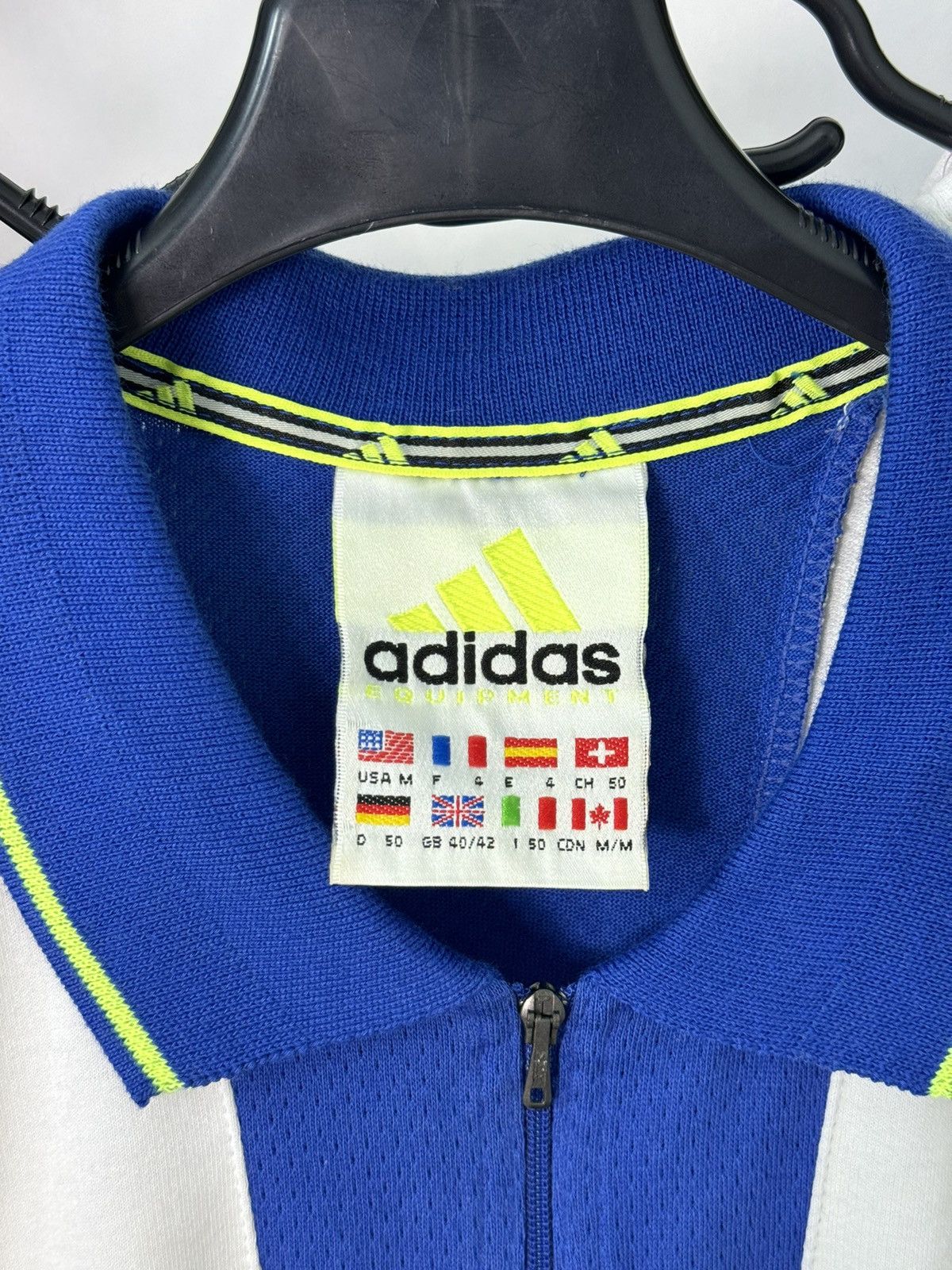 Adidas × Equipment × Vintage Vintage Adidas Equipment Zip Polo Jersey y2k Tennis EQT 90s Size US M / EU 48-50 / 2 - 2 Thumbnail