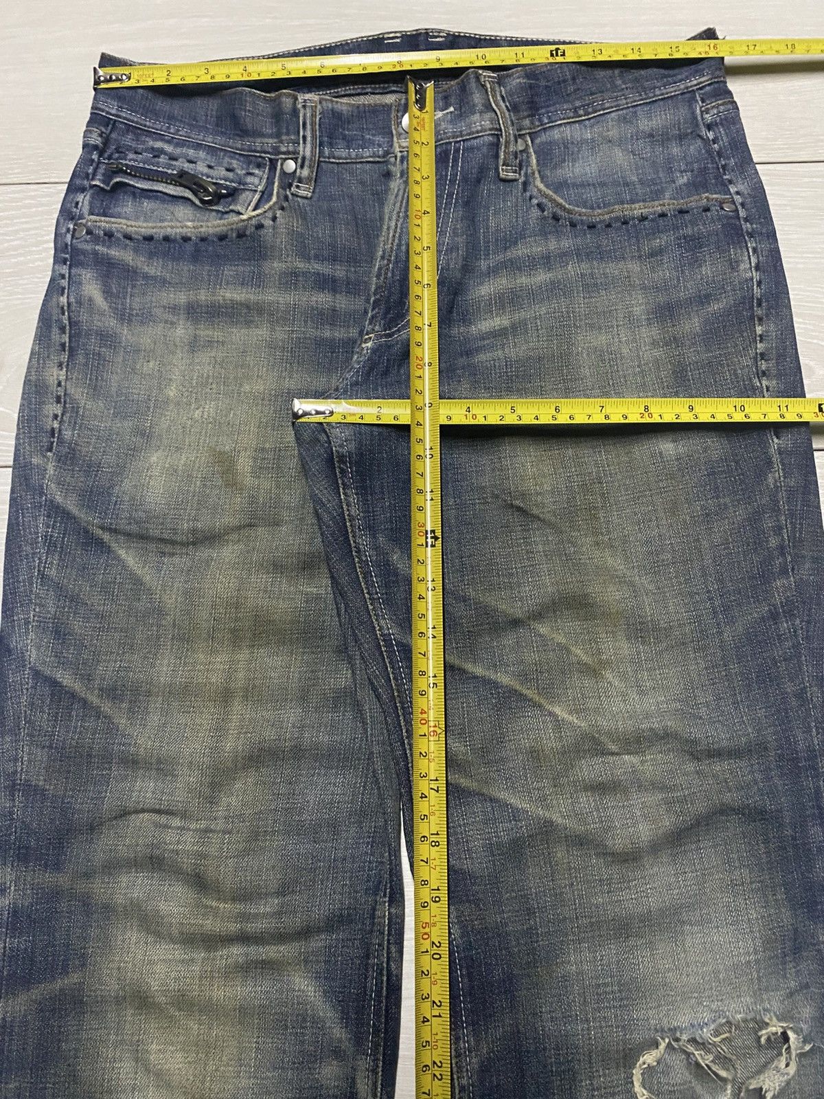 Japanese Brand Vintage Japanese Brand Male.co Mud wash Distressed Jeans Size US 32 / EU 48 - 9 Thumbnail