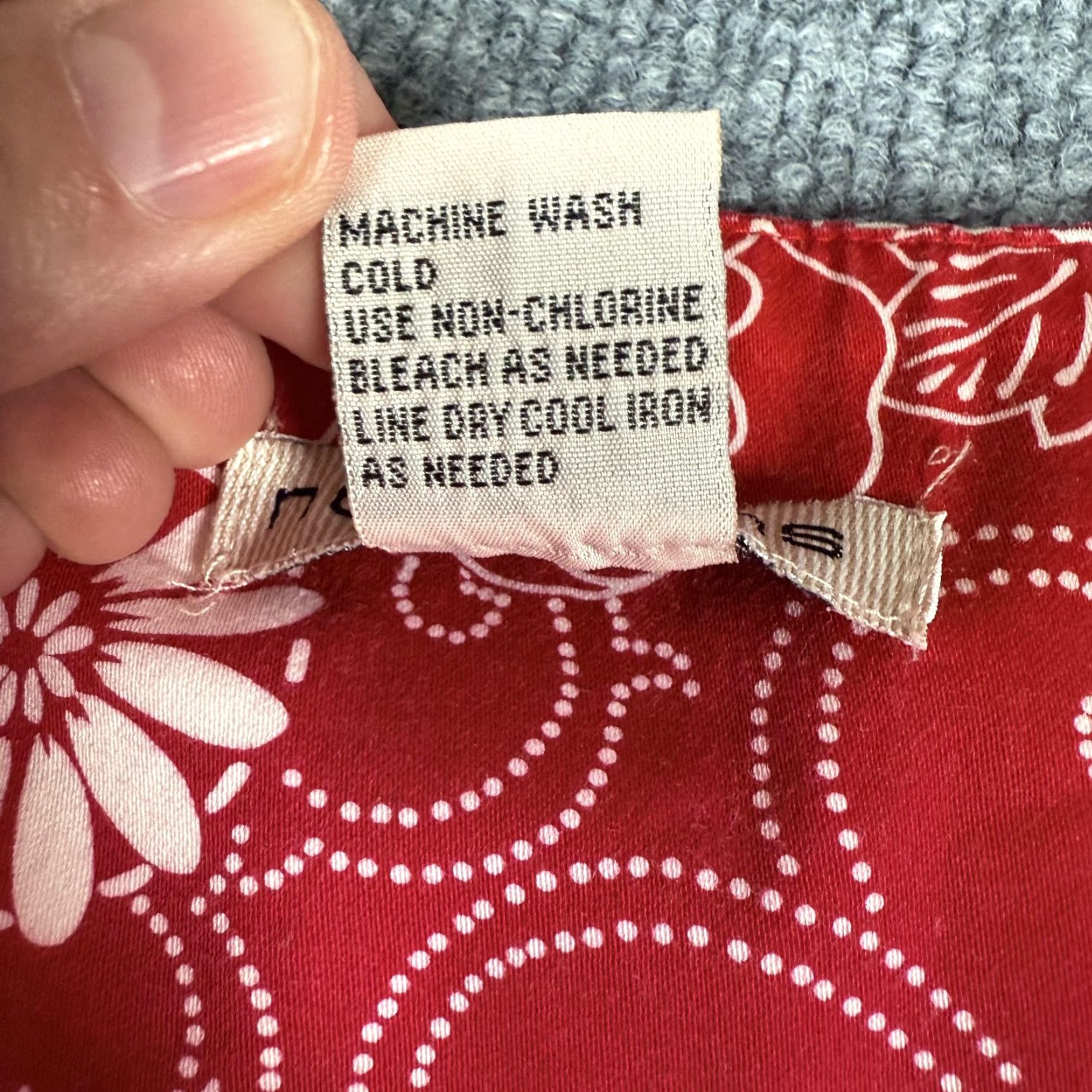Vintage VINTAGE Notations Skirt Womens XL Red White Floral Print A-Line Stretch Cotton Side Zip Size 40" / US 18 - 7 Thumbnail