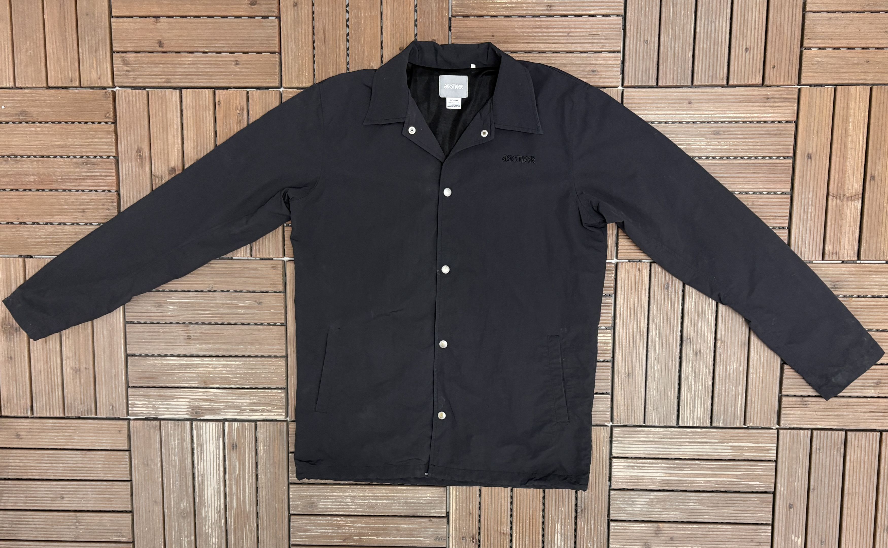 Asics ASICS Tiger Embroidered Black Coach Jacket Size US L / EU 52-54 / 3 - 5 Thumbnail