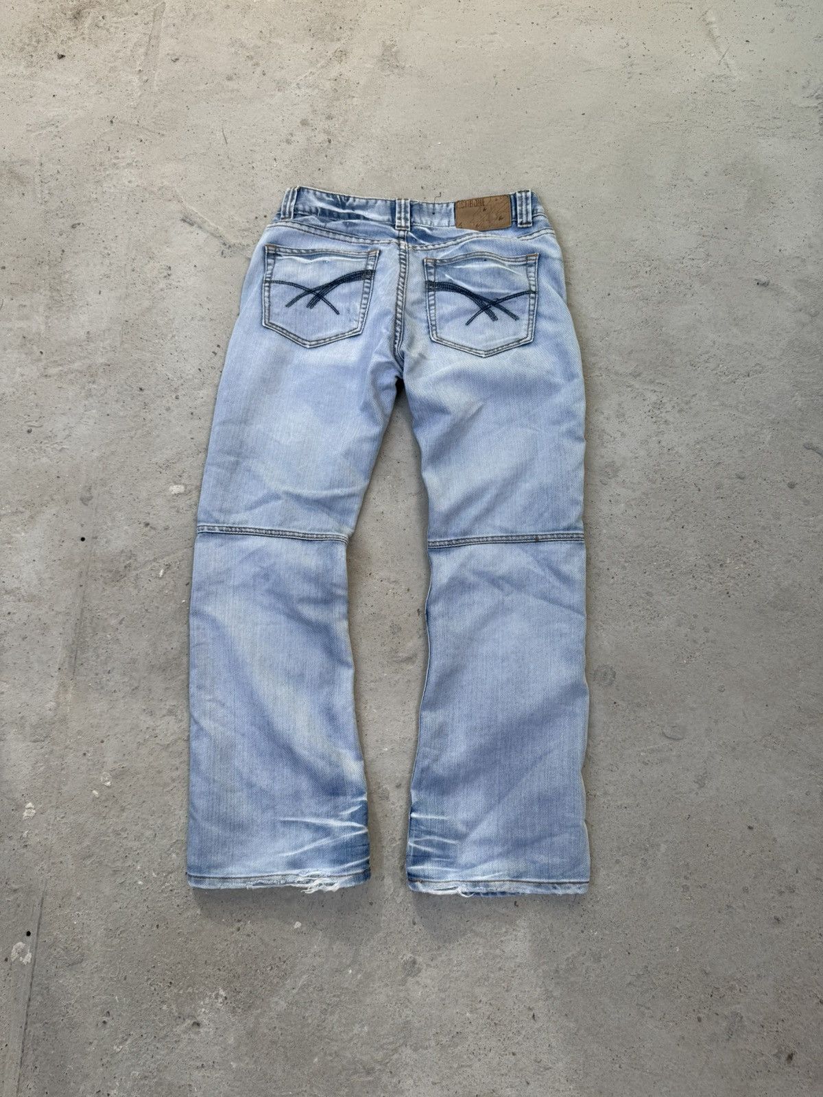 Vintage fishbone double knee flare