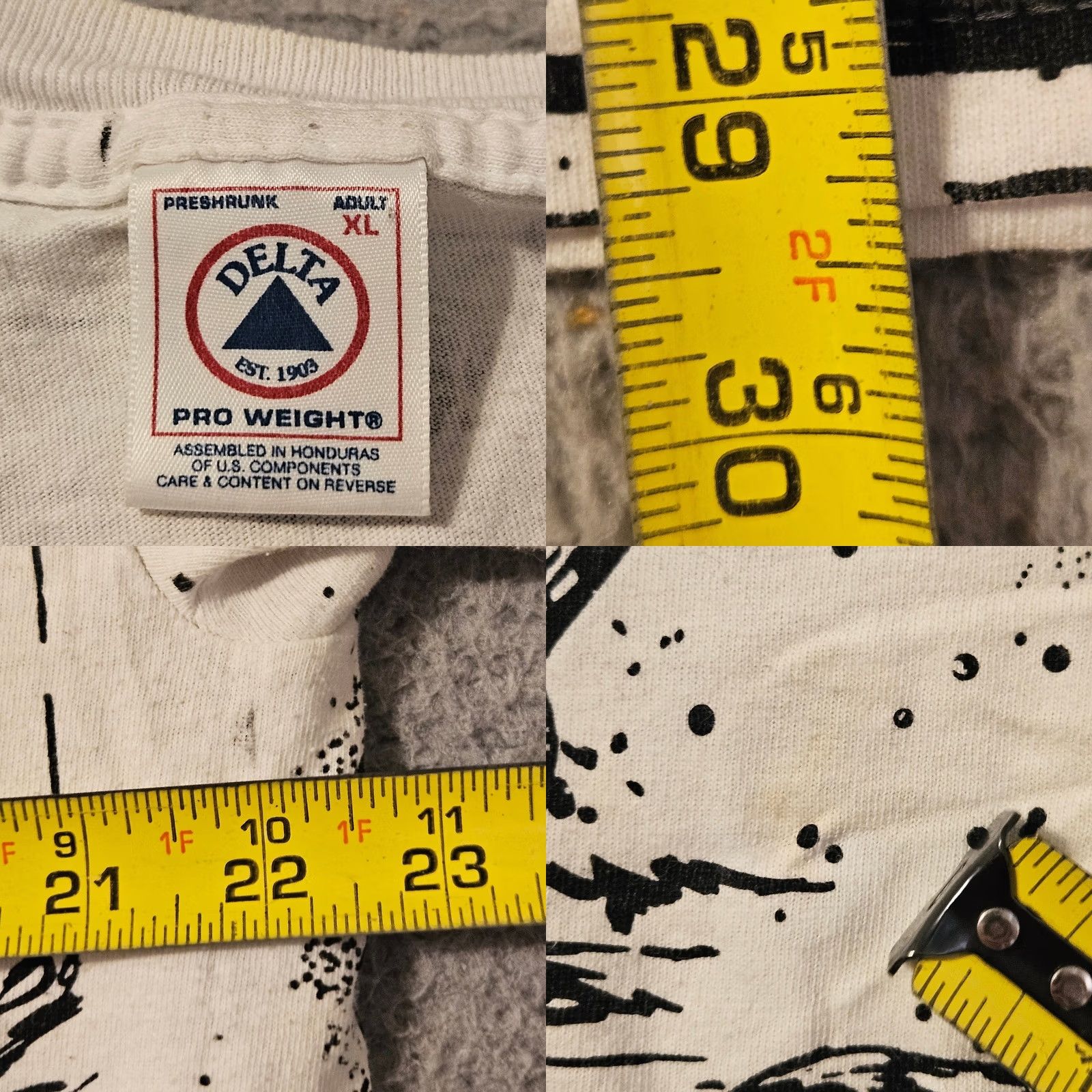 Delta VINTAGE Stanley Michaels AOP Map Caribbean Parrot Pirate Ship Graphic Shirt XL White Stain 29.5 22.5 Inches Mens Size US XL / EU 56 / 4 - 8 Thumbnail