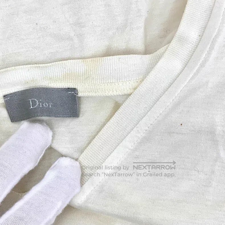 Dior Dior Beige bee embroidered cotton V-neck short-sleeved T-s Size US S / EU 44-46 / 1 - 9 Thumbnail