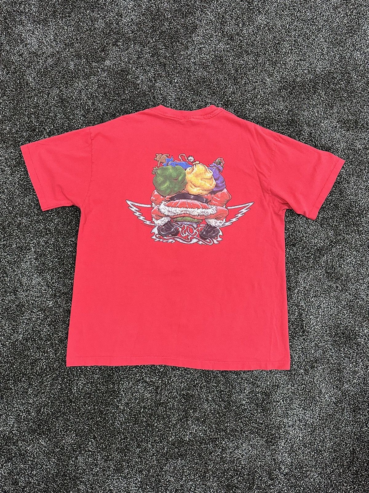 Aerosmith Vintage Aerosmith 1994 Red Cartoon Christmas Biker T-Shirt Size US XL / EU 56 / 4 - 8 Thumbnail