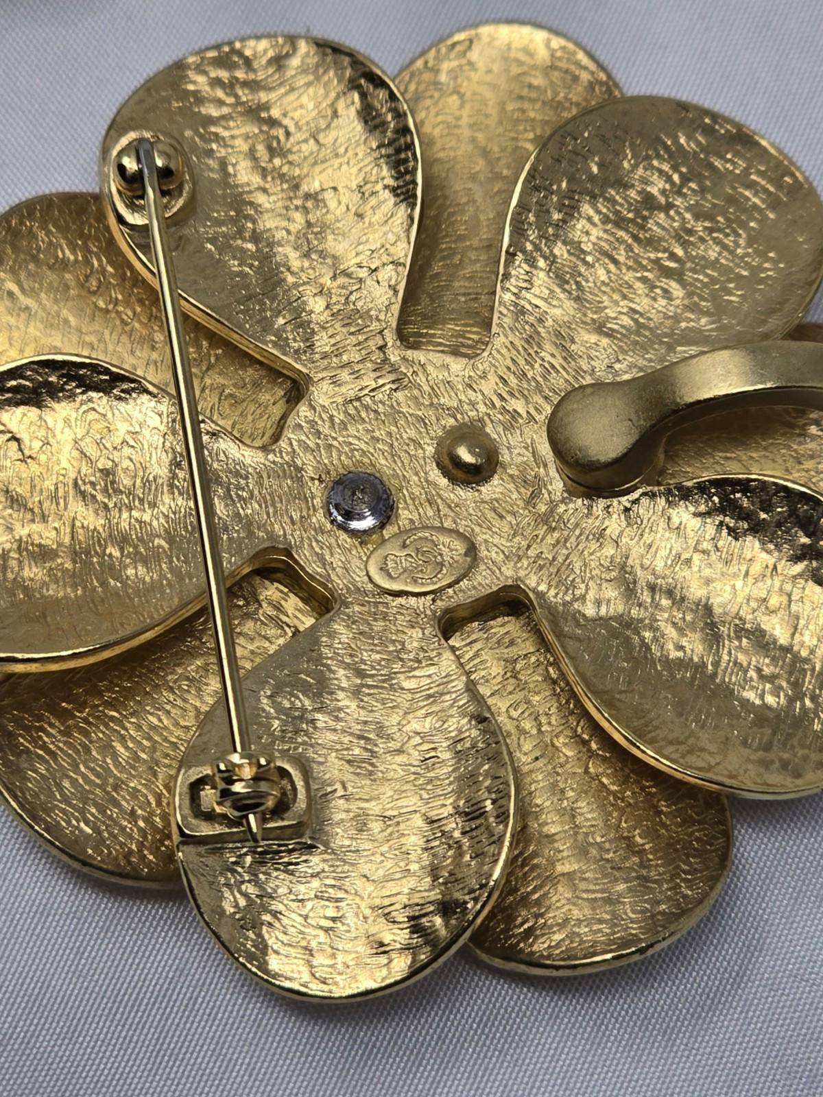 Anthony Vaccarello Gold-Tone Floral Jewelry– Bracelet, Brooch & Signed Earrings Size ONE SIZE - 5 Thumbnail
