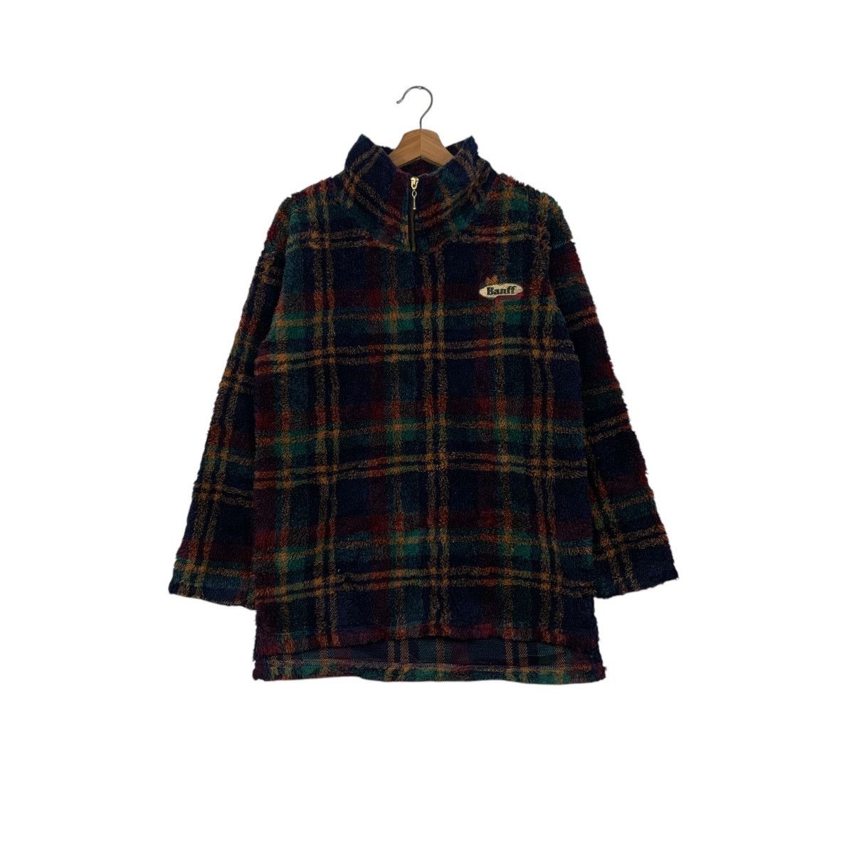 Vintage BANFF CANADA Tartan Turtleneck Pullover Fleece #1673-C74 Size US XS / EU 42 / 0 - 1 Thumbnail