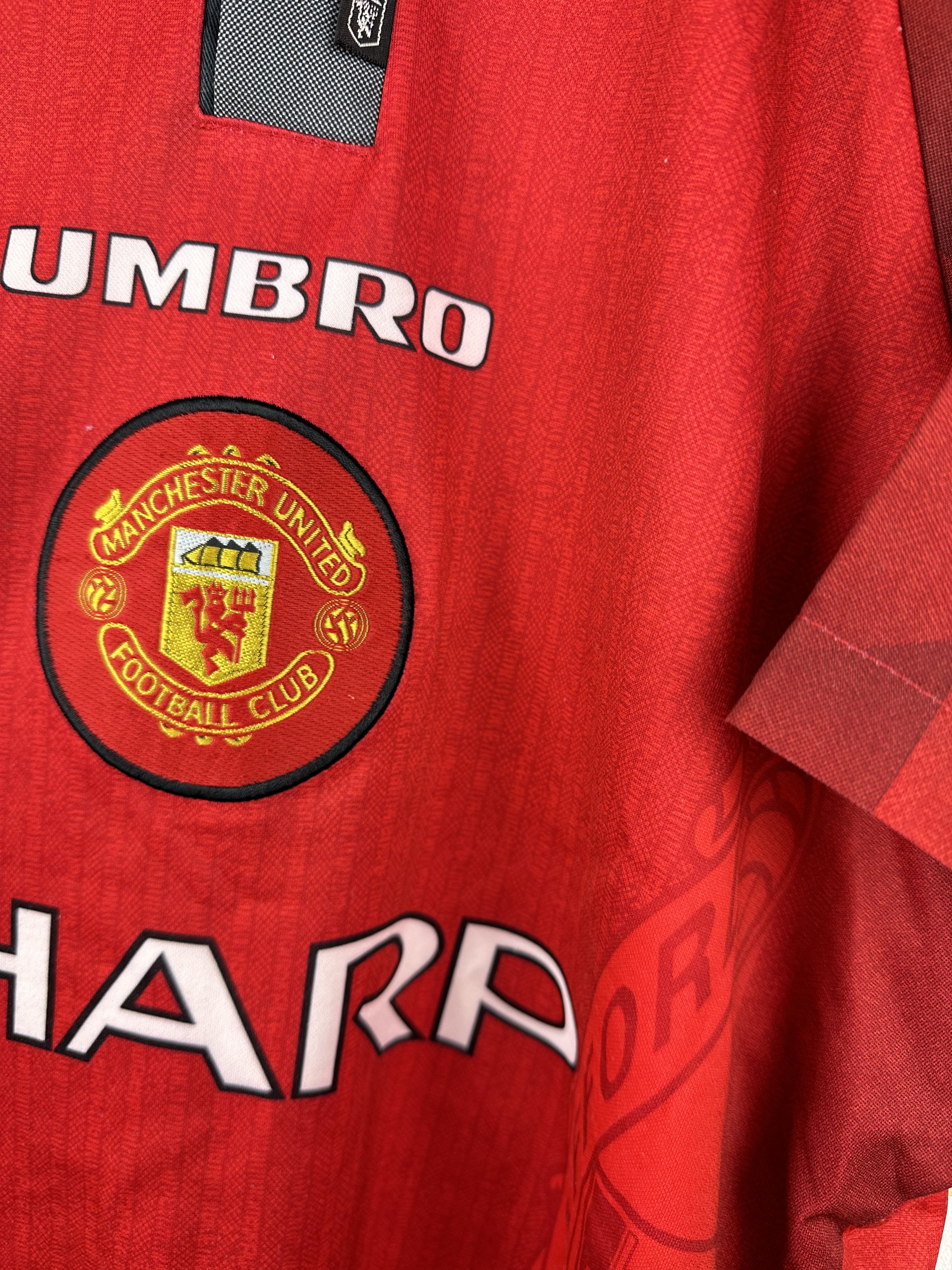 Vintage Manchester United football shirt 1996 #7 Beckham Jersey Rare Size US M / EU 48-50 / 2 - 3 Thumbnail