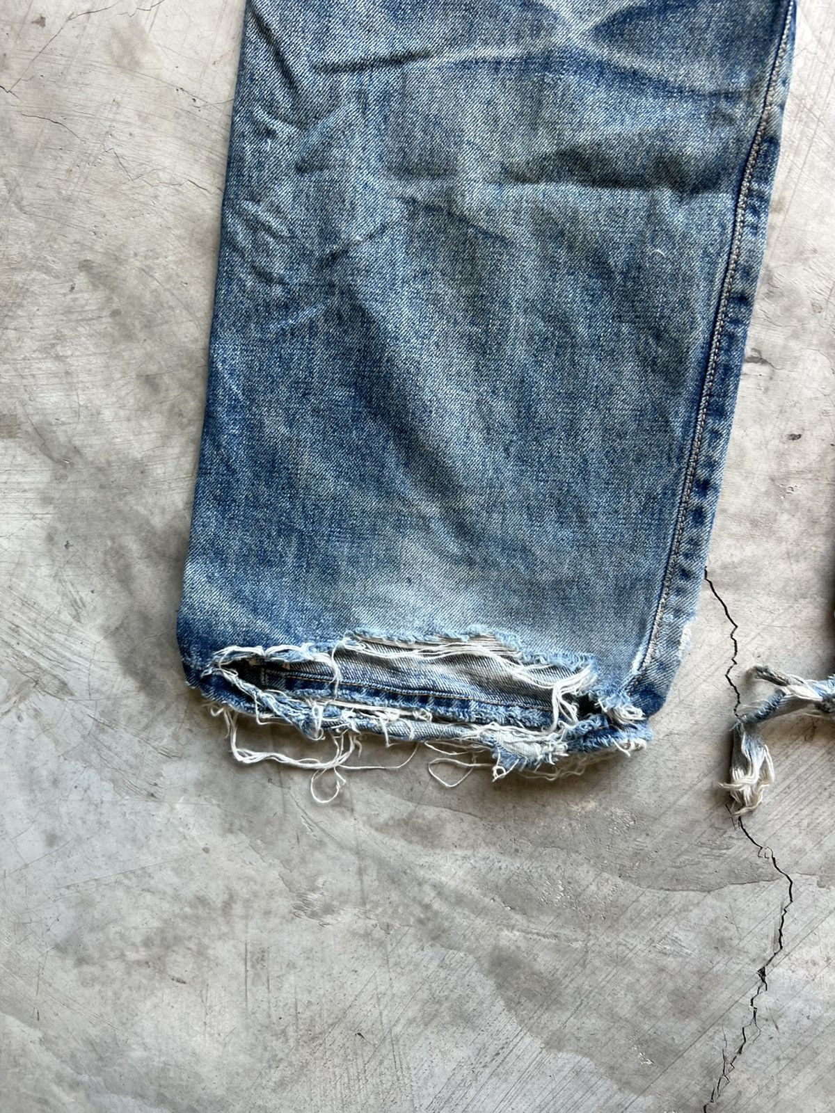 Edwin Vintage Edwin 505 Selvedge Distressed Denim Jeans Size US 31 - 3 Thumbnail