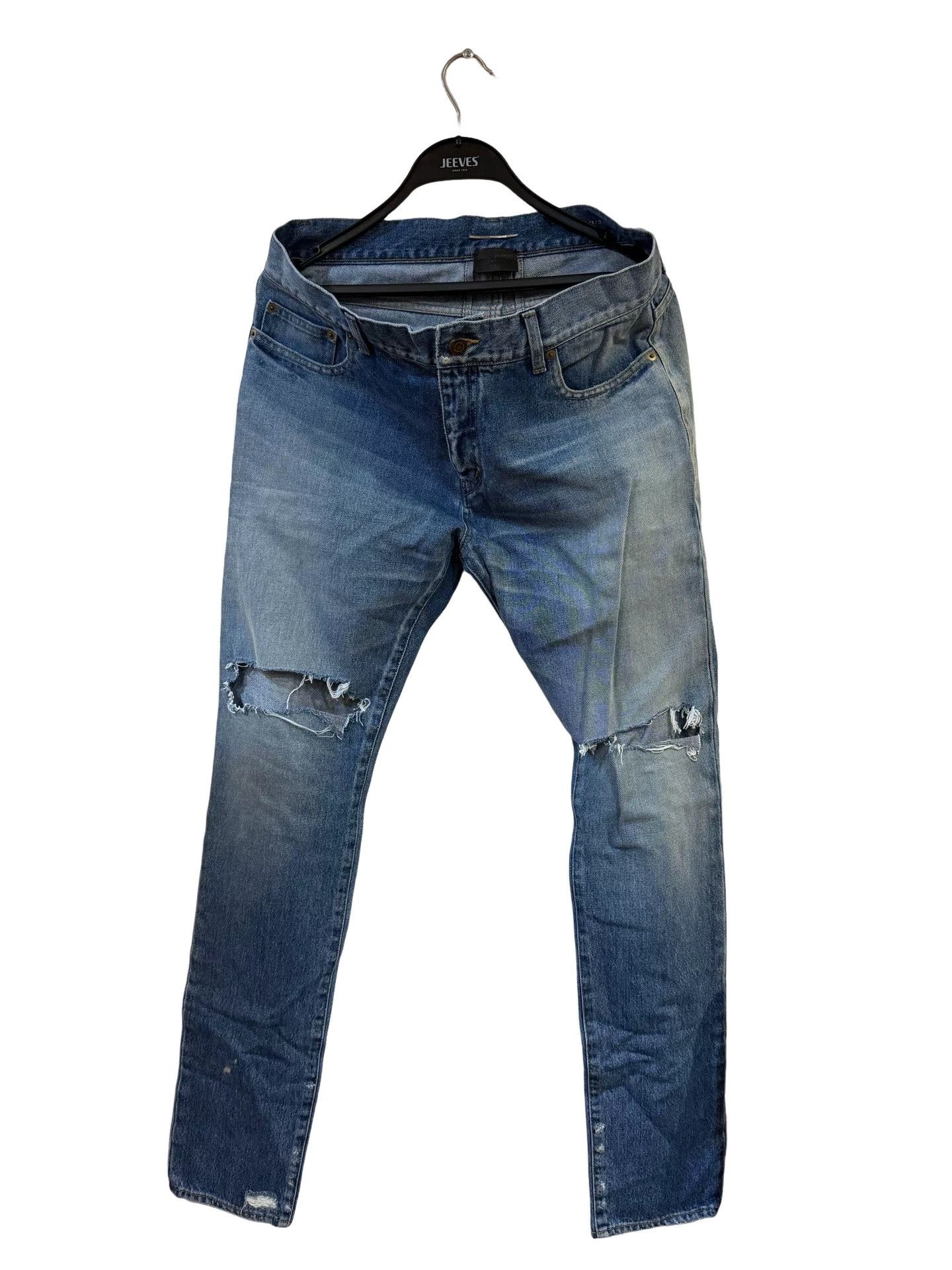 Saint Laurent Paris Saint Laurent Distressed Jeans 33 Size US 33 - 1 Thumbnail