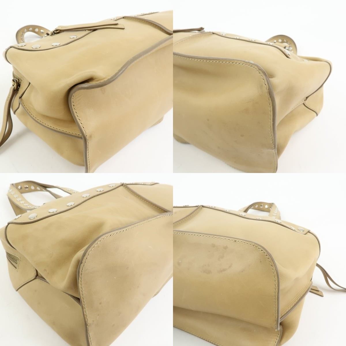 Celine Celine Studded Calfskin Bowling Bag Tan Size ONE SIZE - 5 Thumbnail
