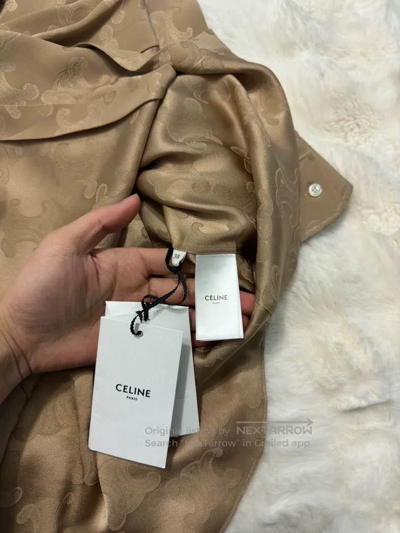 Celine CELINE Printed Silk Ribbon Women's Shirt Size XL / US 12-14 / IT 48-50 - 3 Thumbnail