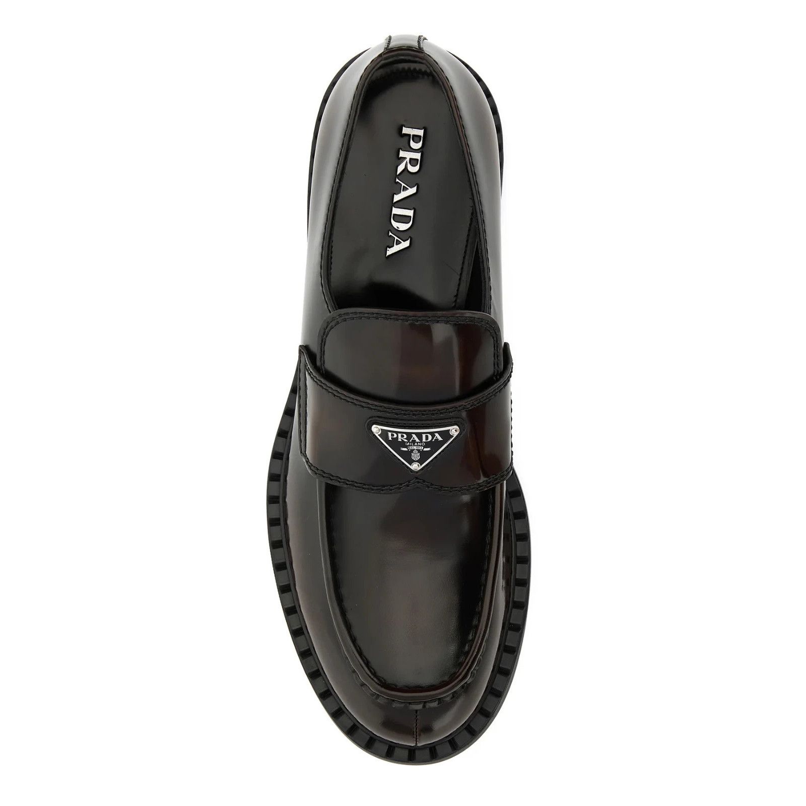 Prada PRADA Chocolate Dark Brown Leather Loafers New And Authentic Size US 8.5 / EU 41-42 - 4 Thumbnail