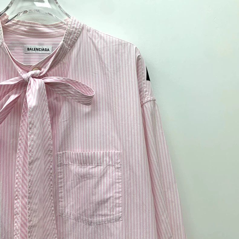 Balenciaga Balenciaga size 34 Pink logo striped cotton long sleeve sh Size XS / US 0-2 / IT 36-38 - 3 Thumbnail