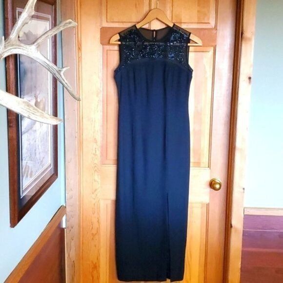 Vintage Liz Claiborne Night Embellished Sheer Sz. 8 Black Maxi Sleev Size M / US 6-8 / IT 42-44 - 1 Thumbnail