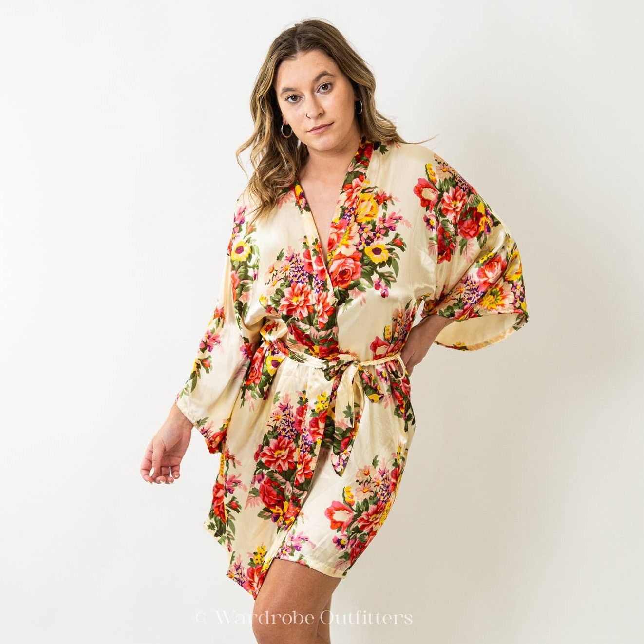 Designer Silky Soft Japanese Floral Robe Lingerie Size ONE SIZE - 6 Thumbnail