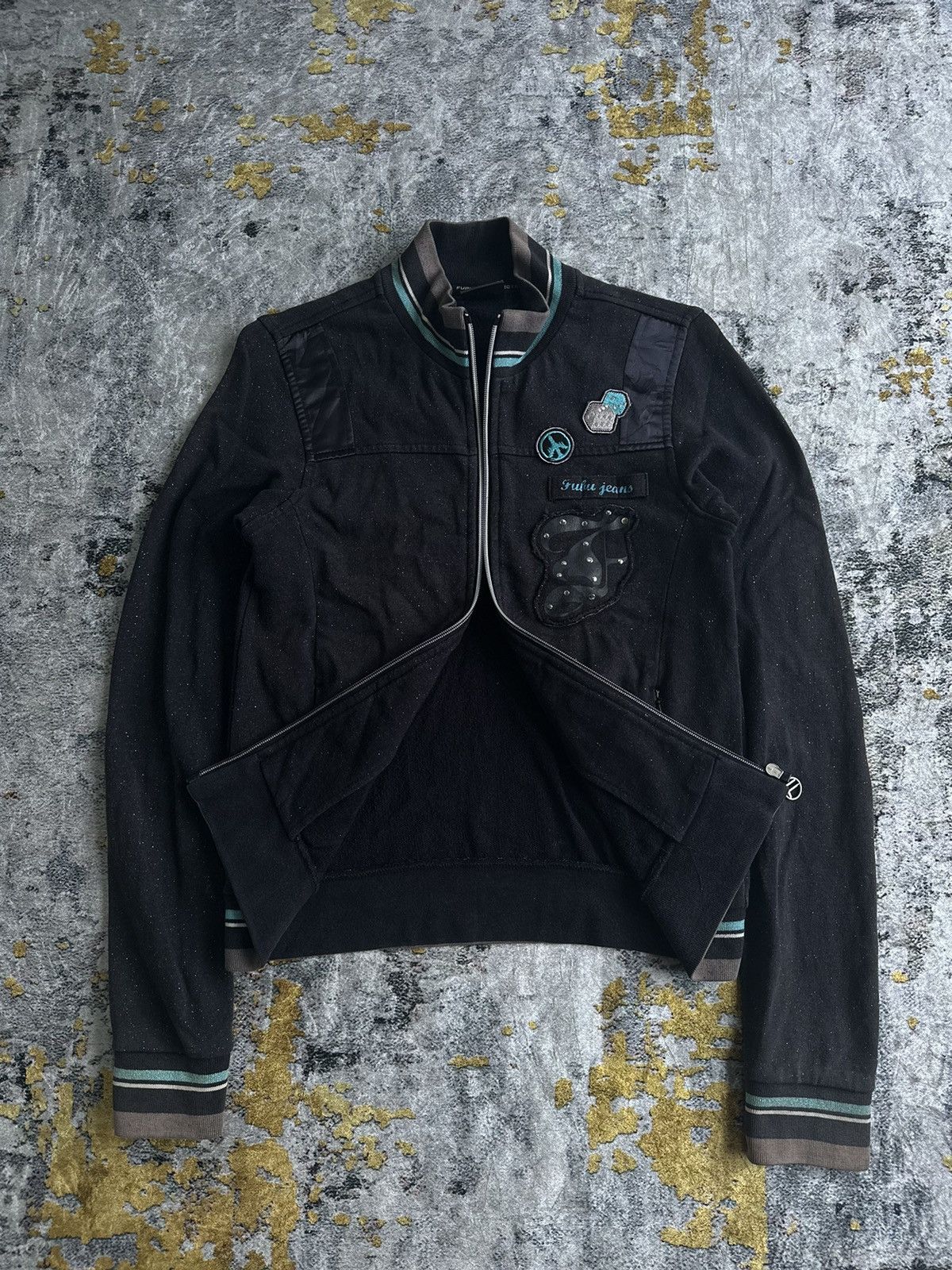 Hysteric Glamour GLITTER STUDDED SKULL FUBU LIGHT JACKET GOTHIC STYLE Size US XS / EU 42 / 0 - 9 Thumbnail