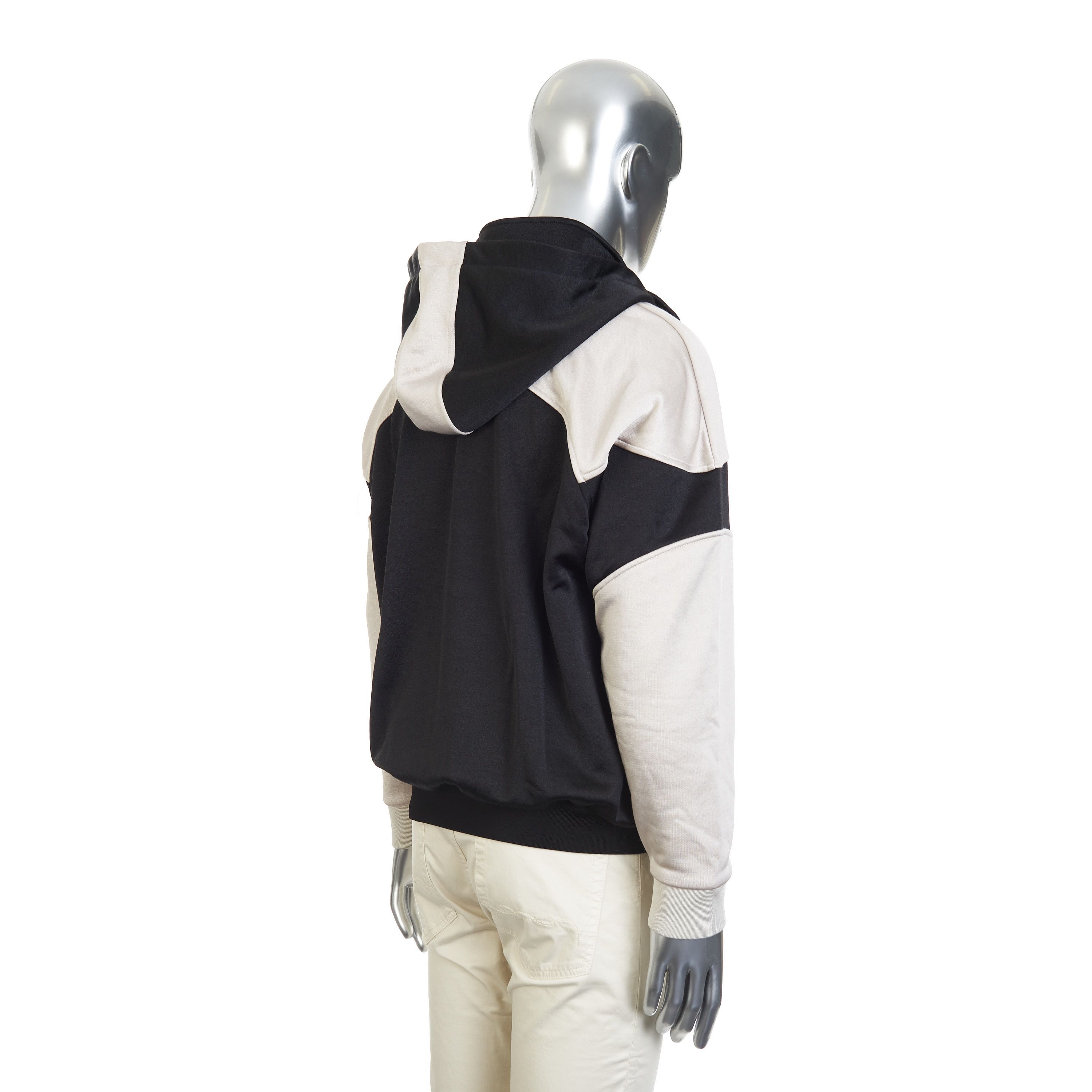 Saint Laurent Paris Zip-Up Hoodie In Black & Pearl Technical Cotton Size US S / EU 44-46 / 1 - 7 Thumbnail