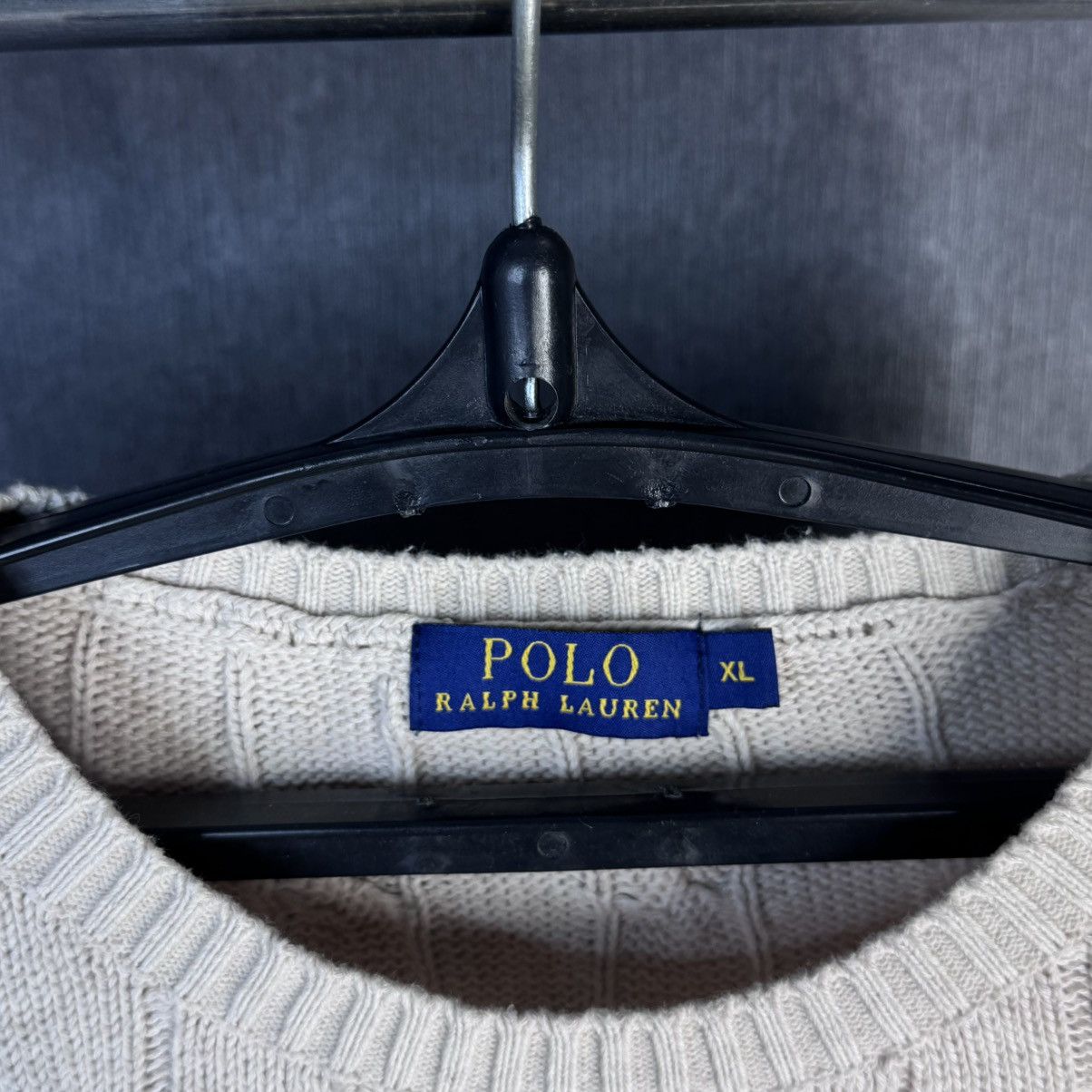 Polo Ralph Lauren Polo Ralph Lauren Cable Knit Cotton Biege Sweater Size XL Size US XL / EU 56 / 4 - 3 Thumbnail