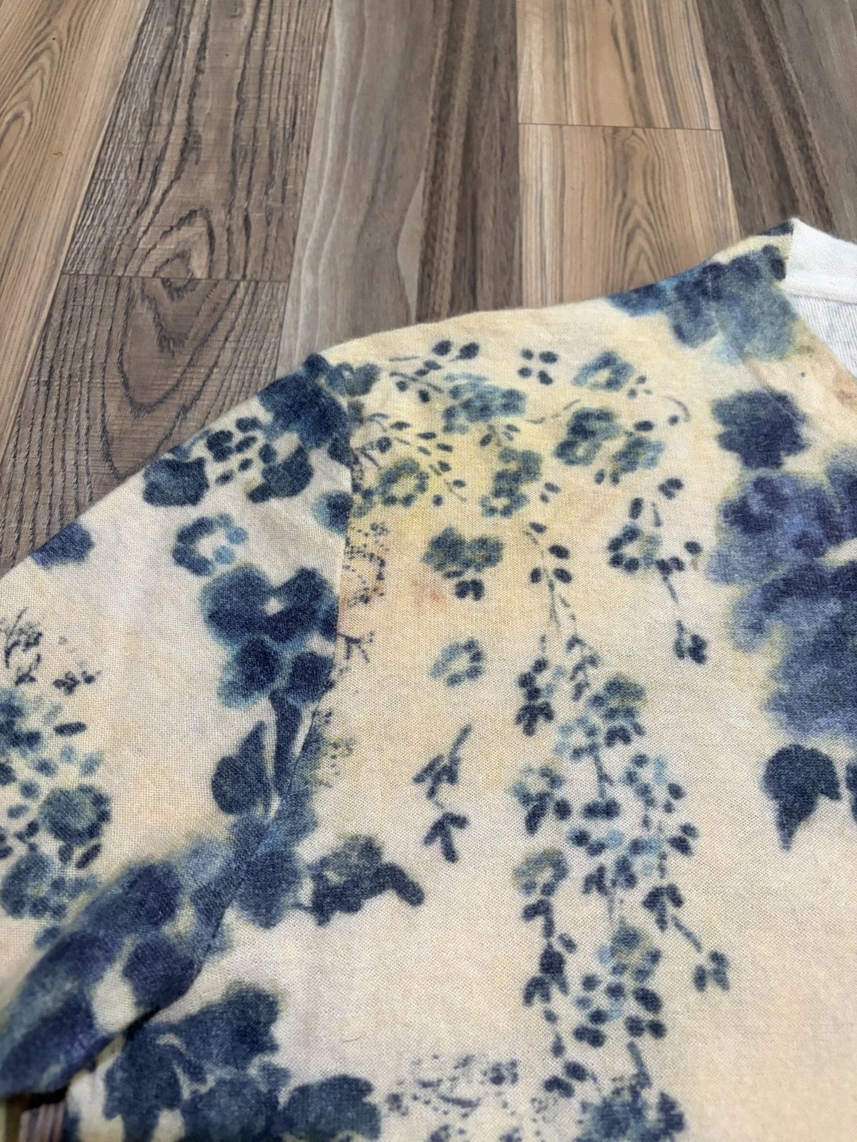 Loro Piana LORO PIANA BLUE EYES FLORAL CASHMERE SILK SWEATERS Size L / US 10 / IT 46 - 4 Thumbnail