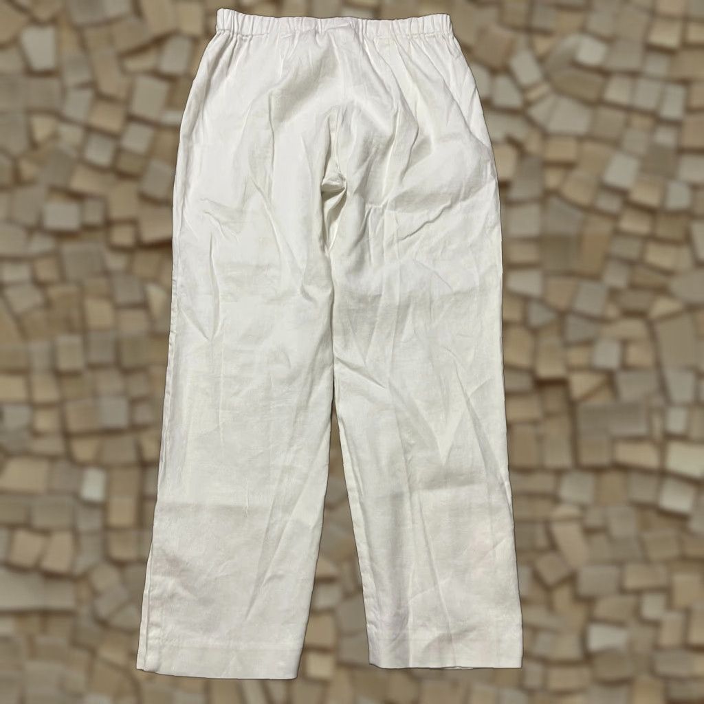J. Jill J. Jill Pants Women's Medium White Pull On Linen Blend Stretch Casual Regular Inseam 25 in Ankle (Free Return) Size 32" / US 10 / IT 46 - 1 Thumbnail
