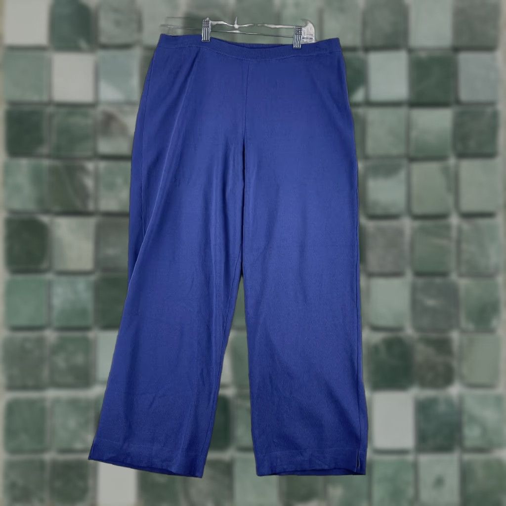 Vintage Chico's Purple Pull On Straight Leg Pants Womens Large Elastic Waist High-Rise" Size 36" / US 14 / IT 50 - 1 Thumbnail
