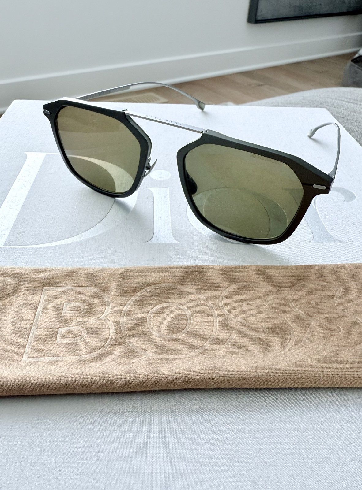 Hugo Boss New Hugo Boss Ltd. Ed. “THE COLLECTION” Titanium Sunglasses Size ONE SIZE - 7 Thumbnail