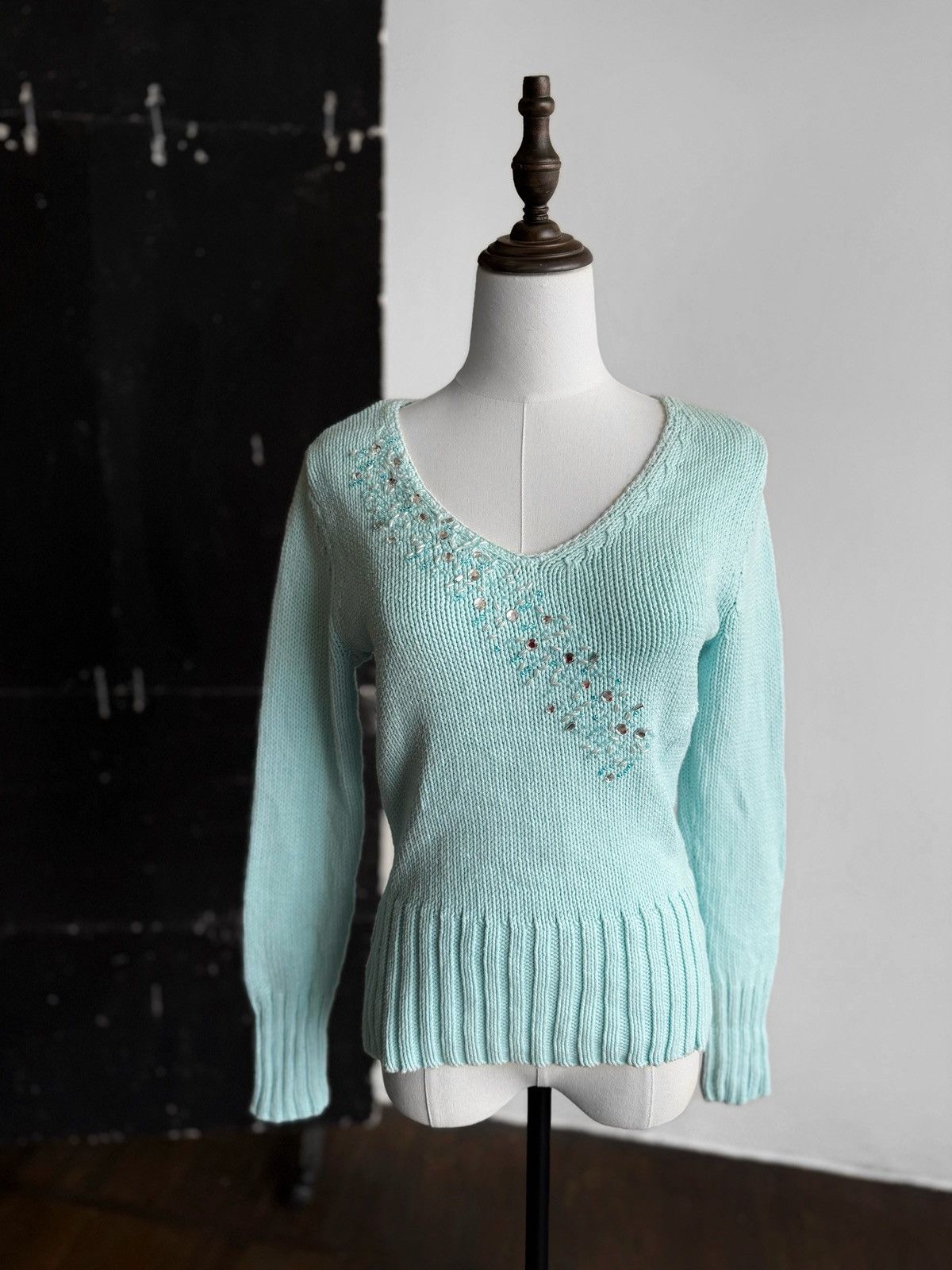 Other Oui Moments Womens Sweater Cotton Acrylic V-Neck Knit Size M / US 6-8 / IT 42-44 - 1 Thumbnail